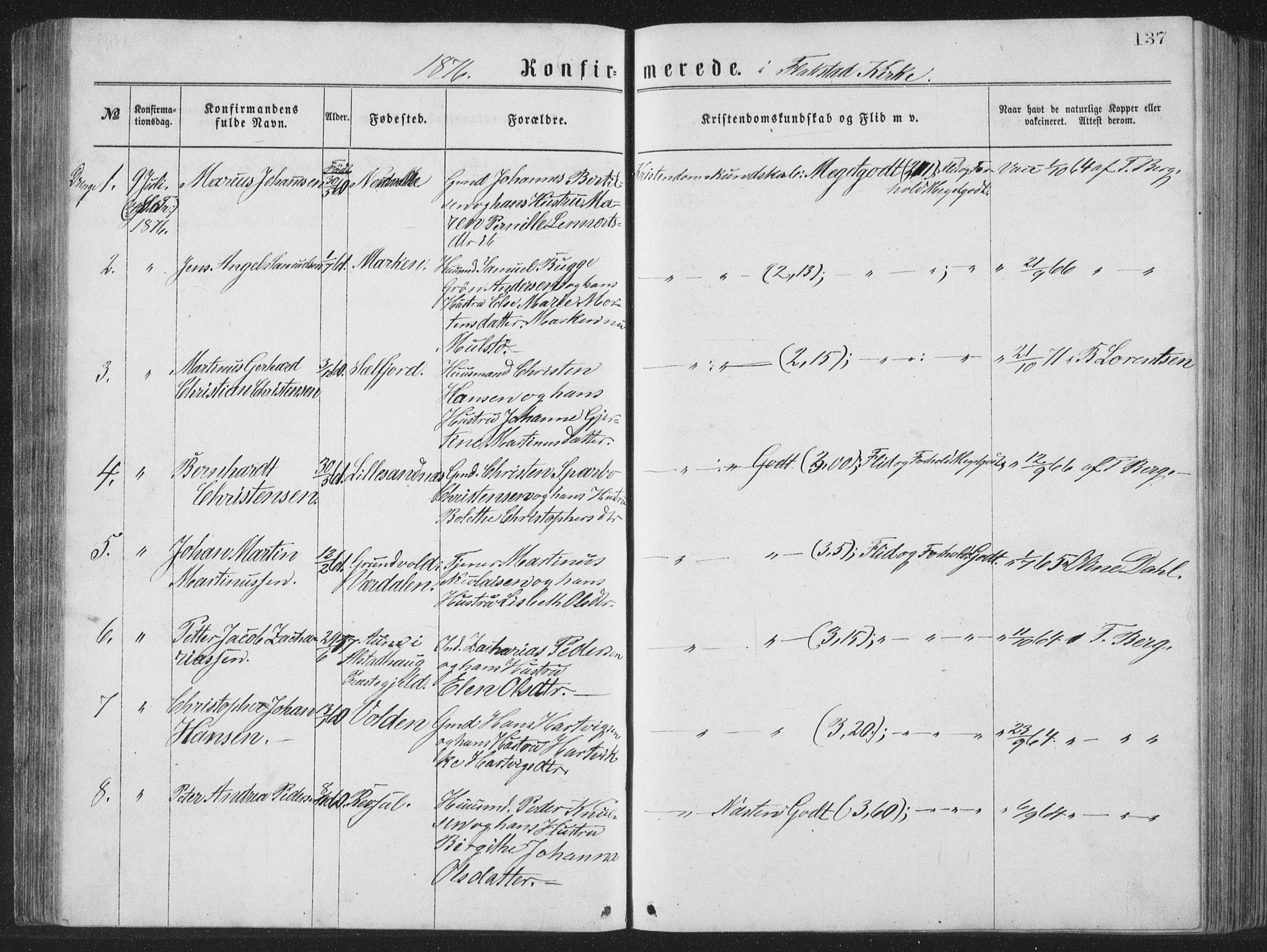 Ministerialprotokoller, klokkerbøker og fødselsregistre - Nordland, SAT/A-1459/885/L1213: Parish register (copy) no. 885C02, 1874-1892, p. 137