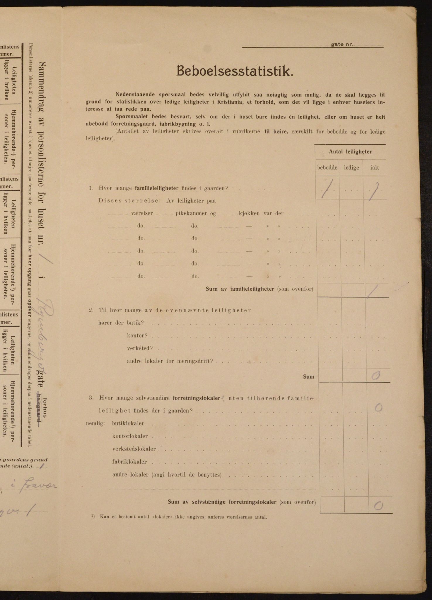 OBA, Municipal Census 1910 for Kristiania, 1910, p. 81951