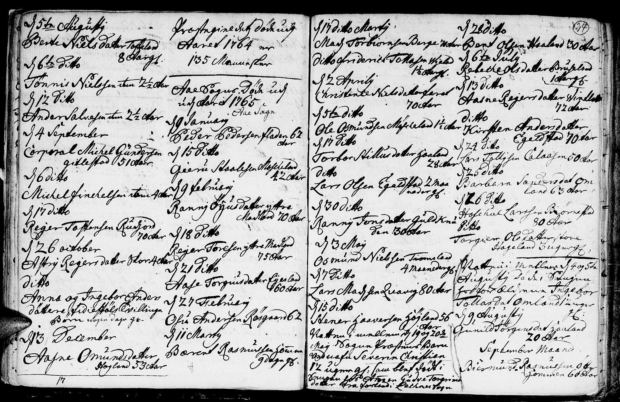 Lyngdal sokneprestkontor, AV/SAK-1111-0029/F/Fa/Fac/L0003: Parish register (official) no. A 3, 1750-1803, p. 24