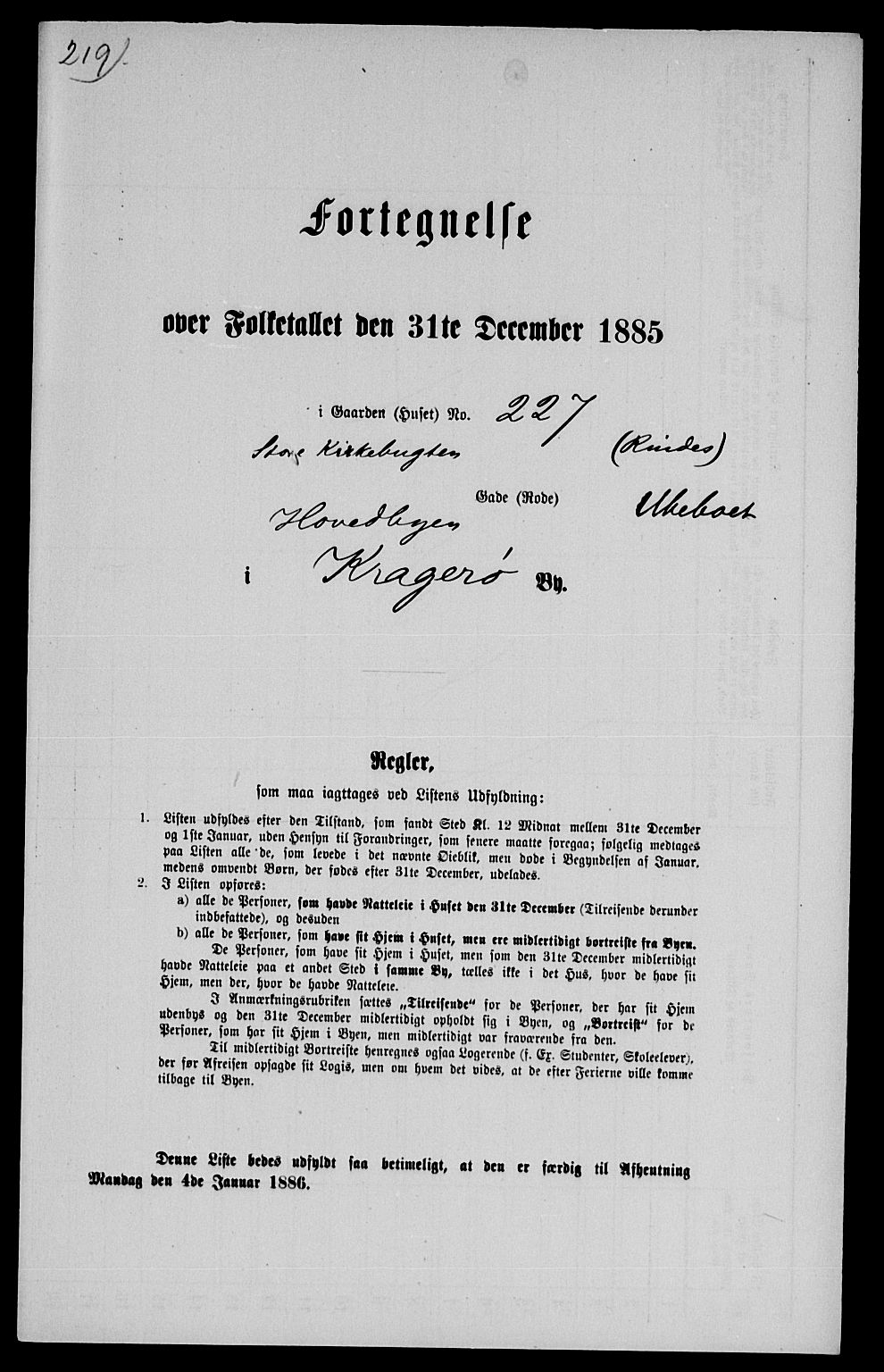 SAKO, 1885 census for 0801 Kragerø, 1885, p. 1465