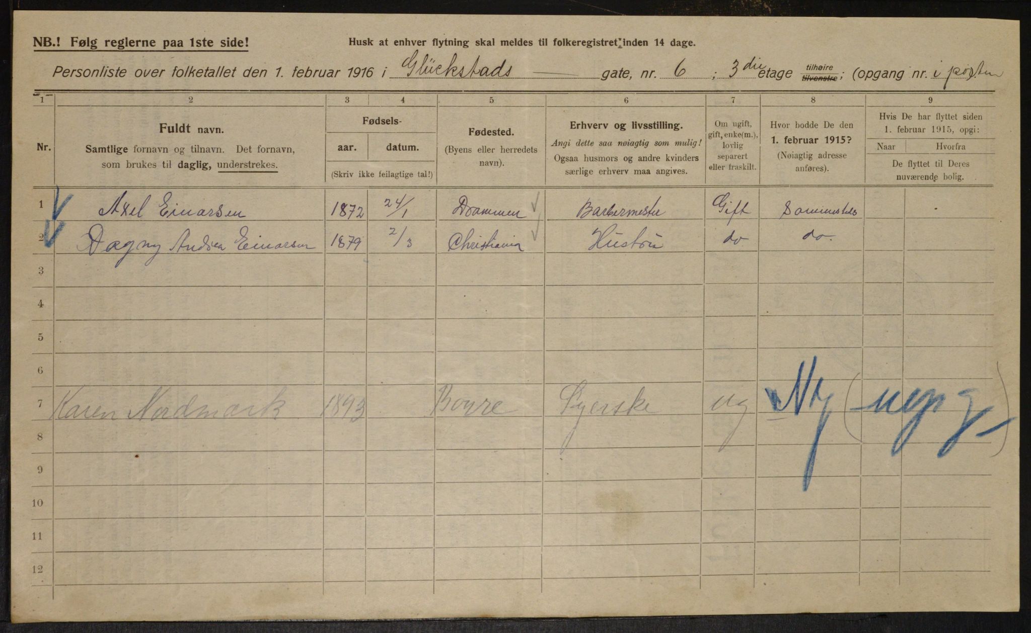 OBA, Municipal Census 1916 for Kristiania, 1916, p. 30094