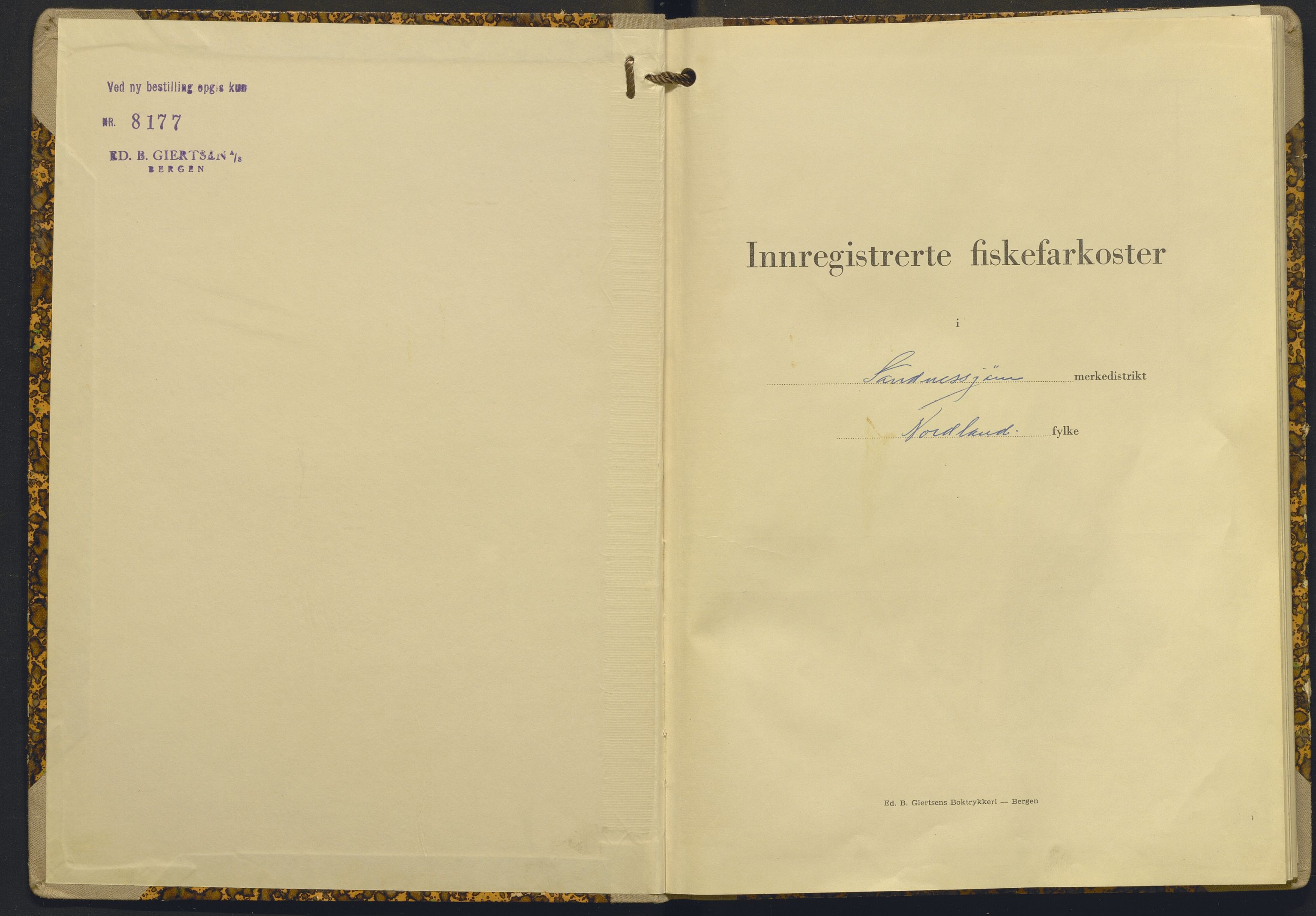 Fiskeridirektoratet - 1 Adm. ledelse - 13 Båtkontoret, AV/SAB-A-2003/I/Ia/Iac/L0156: 135.0351/1 Merkeprotokoll - Sandnessjøen, 1962-1964