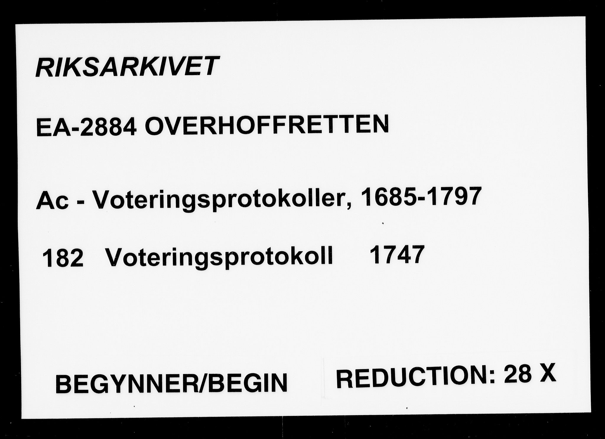 Overhoffretten 1667-1797, RA/EA-2884/Ac/L0182: Voteringsprotokoll, 1747