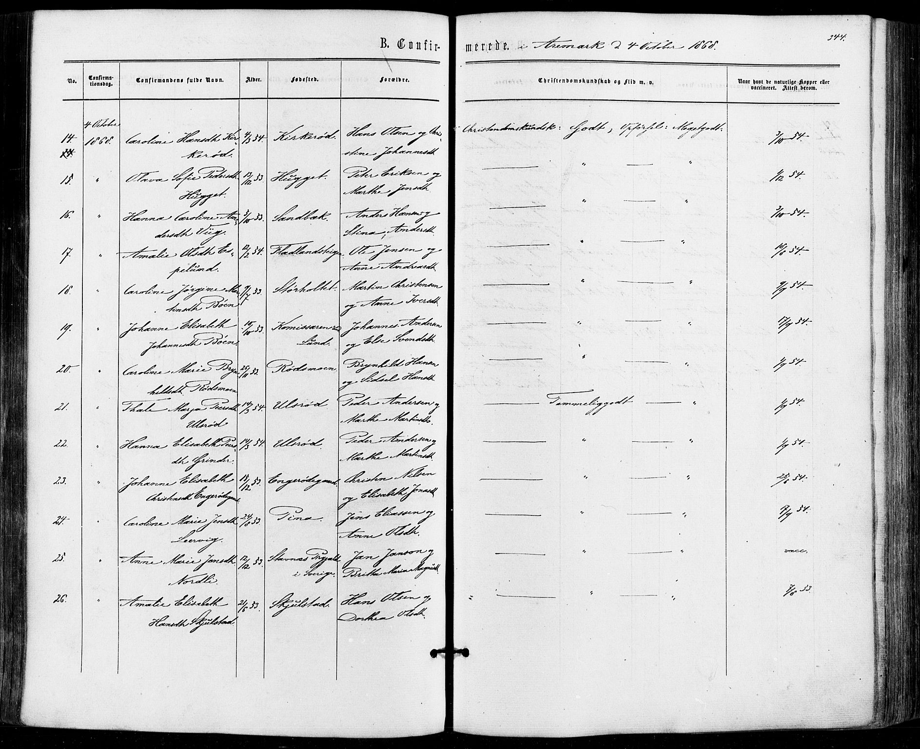 Aremark prestekontor Kirkebøker, SAO/A-10899/F/Fc/L0004: Parish register (official) no. III 4, 1866-1877, p. 343-344