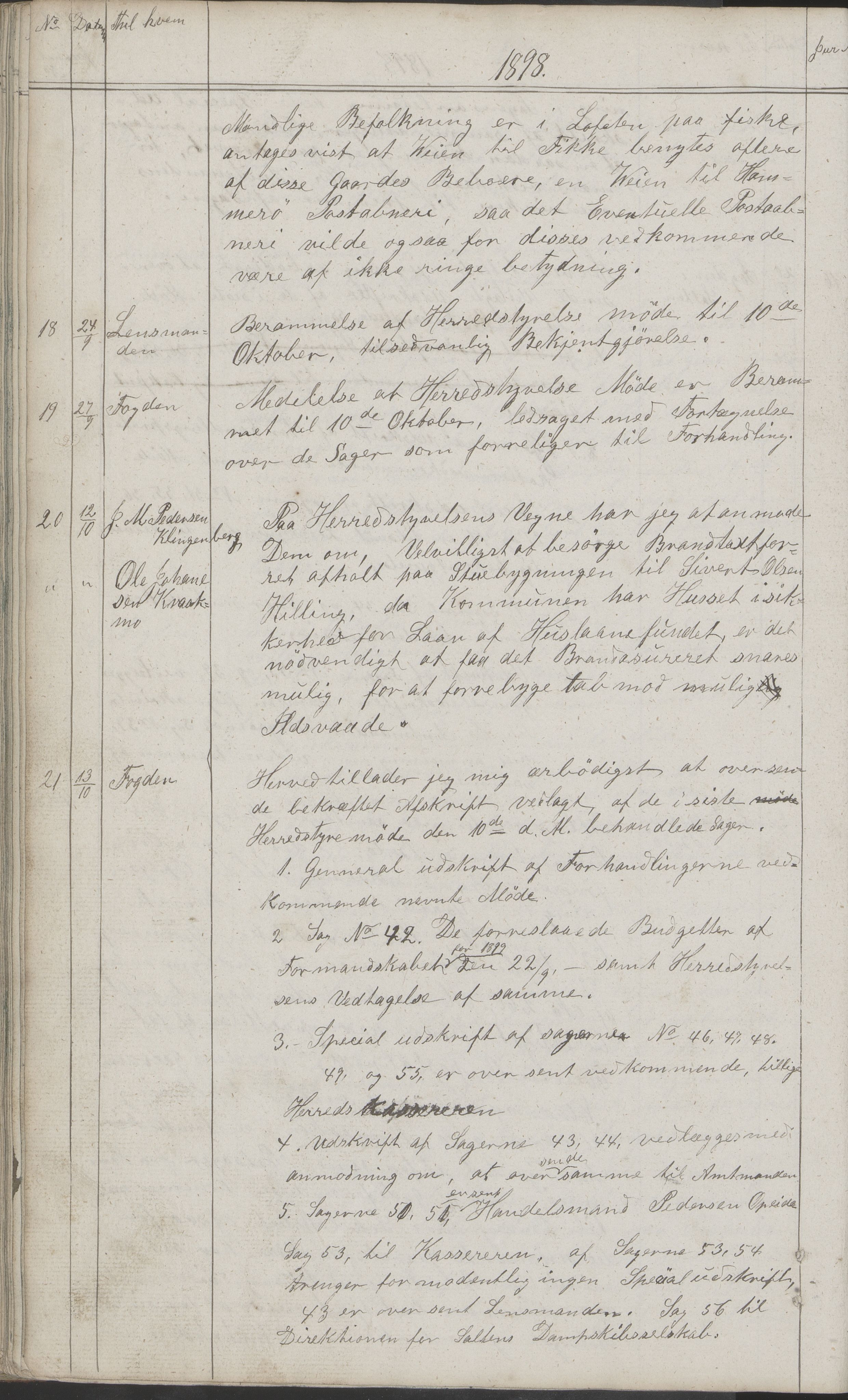 Hamarøy kommune. Formannskapet, AIN/K-18490.150/210/L0001: Protokoll, 1838-1900