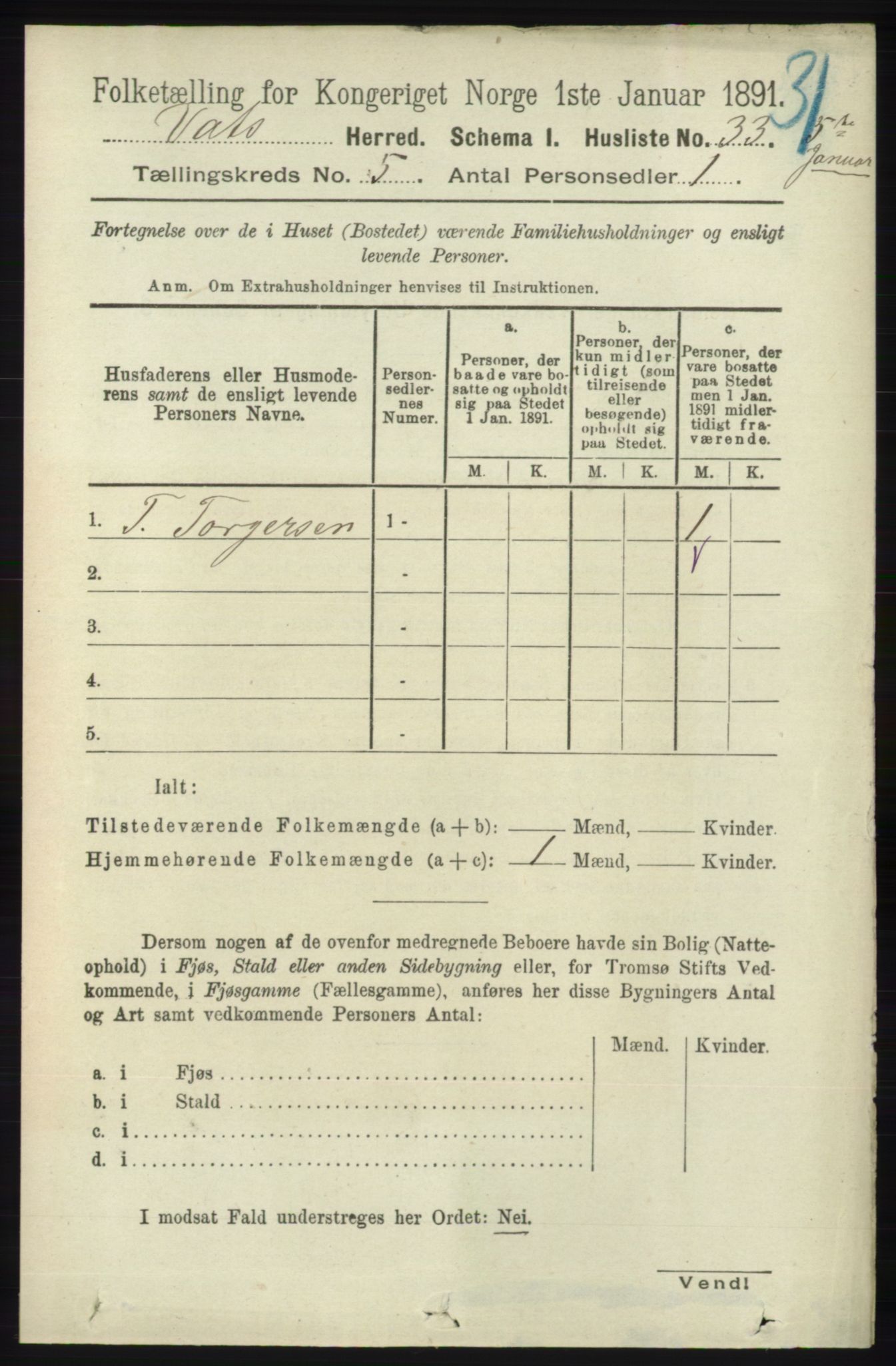 RA, 1891 census for 1155 Vats, 1891, p. 729