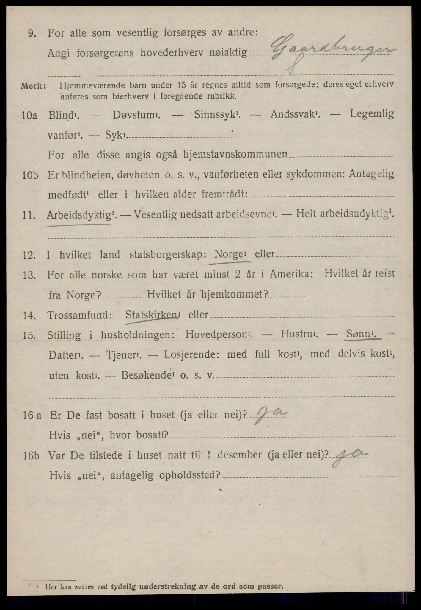 SAT, 1920 census for Hareid, 1920, p. 2158