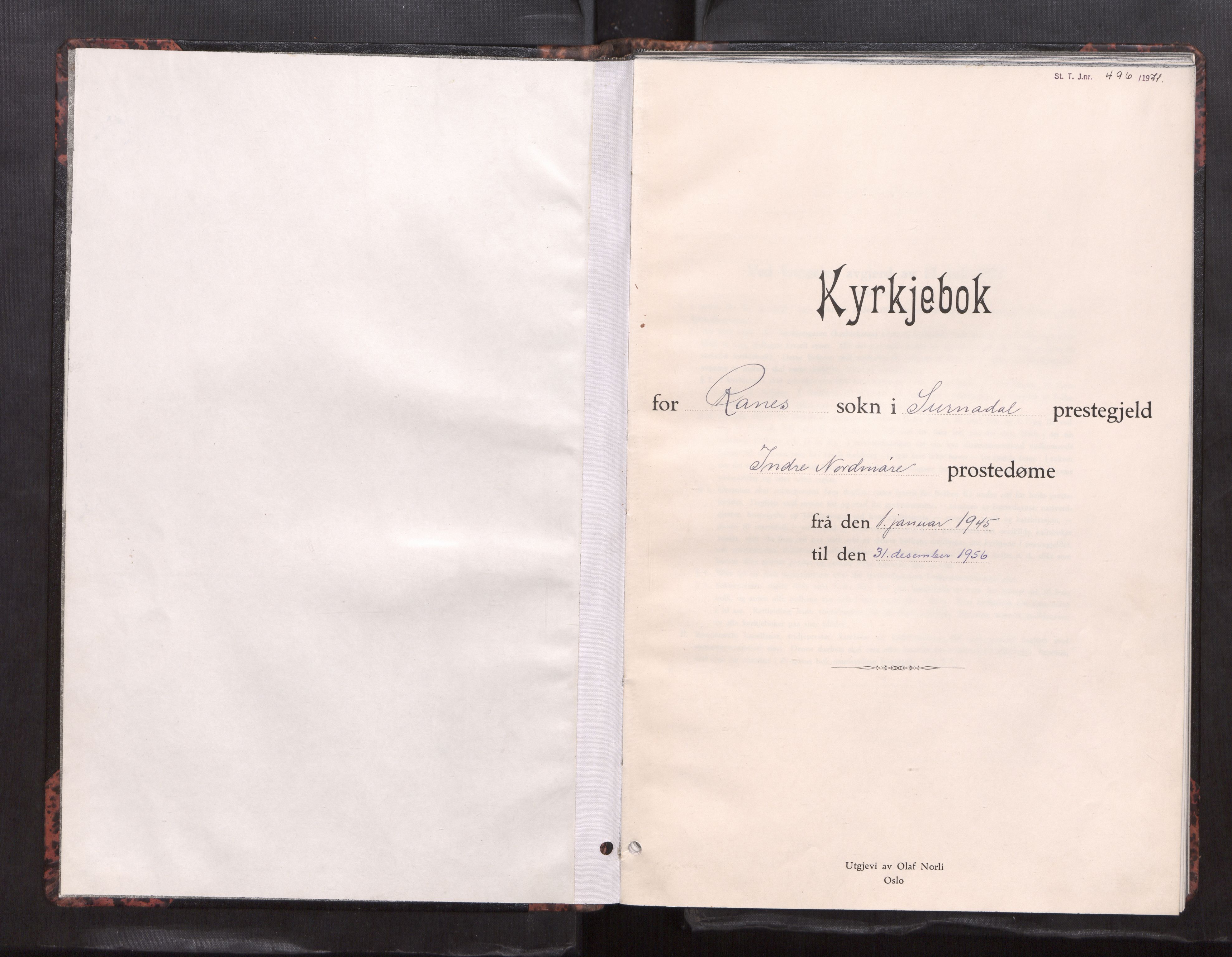 Ministerialprotokoller, klokkerbøker og fødselsregistre - Møre og Romsdal, AV/SAT-A-1454/596/L1061: Parish register (copy) no. 596---, 1945-1956