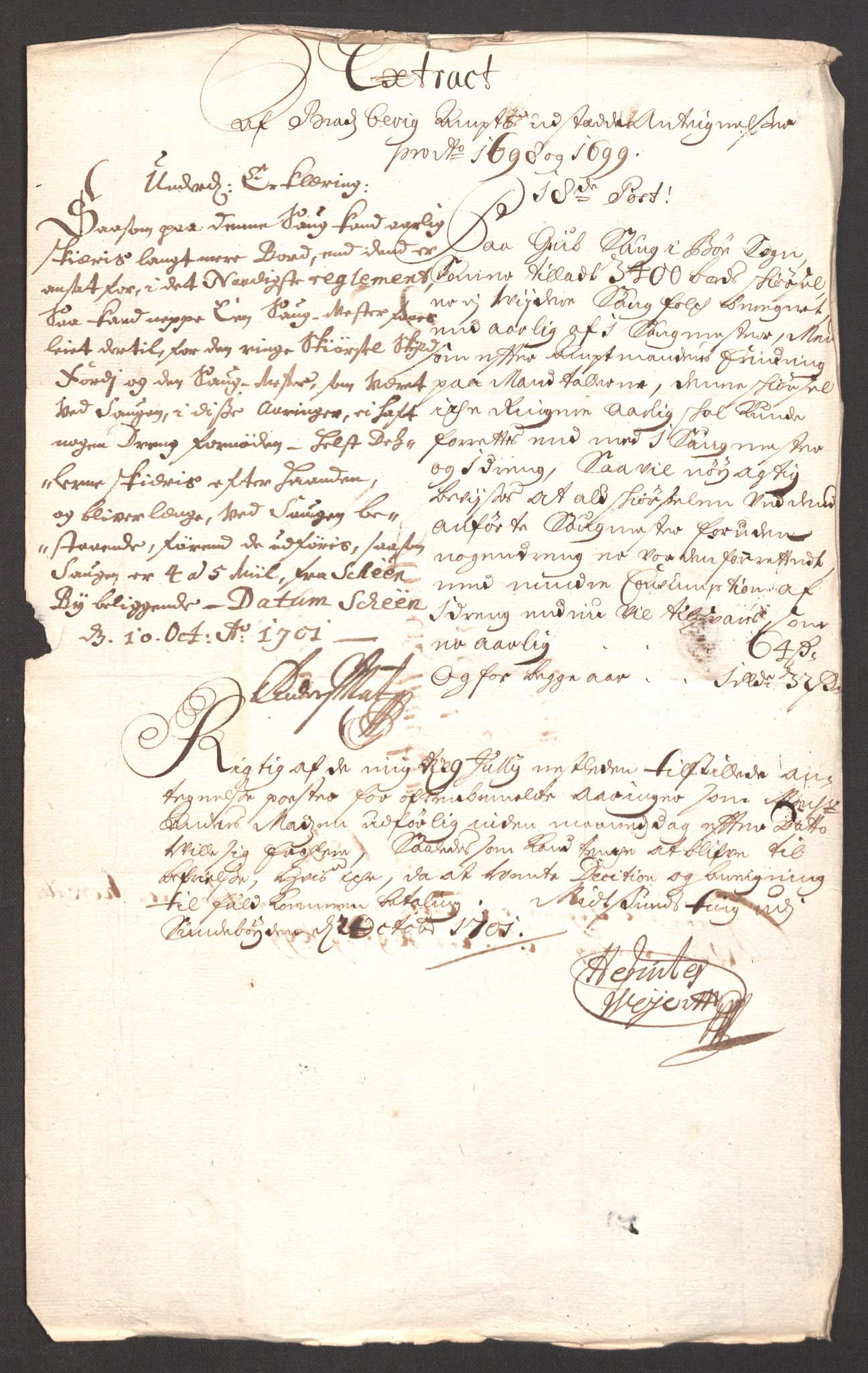 Rentekammeret inntil 1814, Reviderte regnskaper, Fogderegnskap, AV/RA-EA-4092/R36/L2102: Fogderegnskap Øvre og Nedre Telemark og Bamble, 1699, p. 96