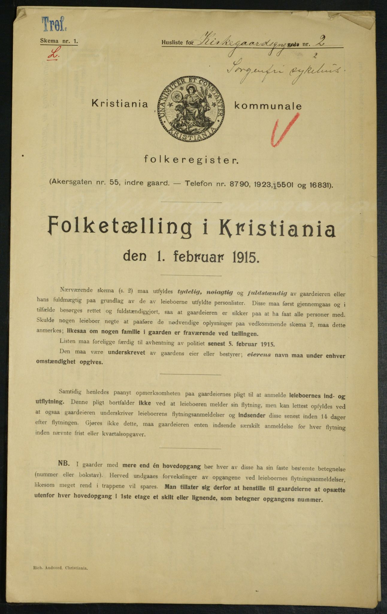 OBA, Municipal Census 1915 for Kristiania, 1915, p. 49523