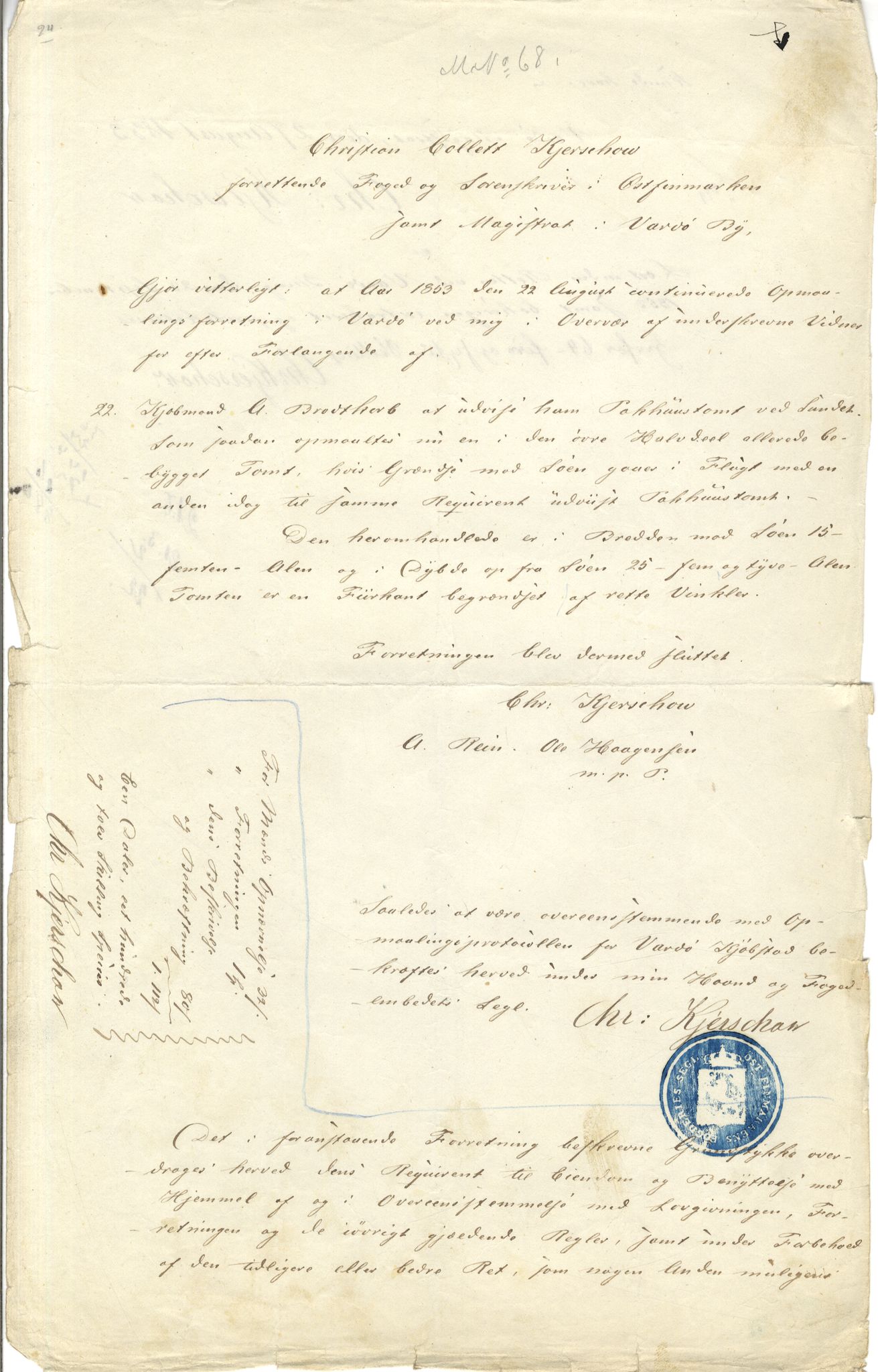 Brodtkorb handel A/S, VAMU/A-0001/Q/Qb/L0001: Skjøter og grunnbrev i Vardø by, 1822-1943, p. 299