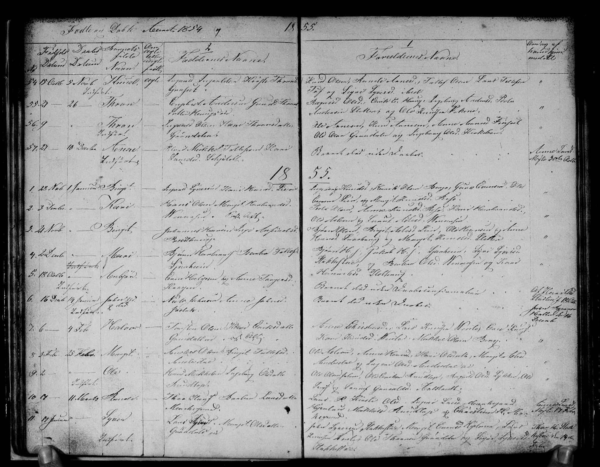 Gol kirkebøker, AV/SAKO-A-226/G/Gb/L0003: Parish register (copy) no. II 3, 1844-1858, p. 56-57