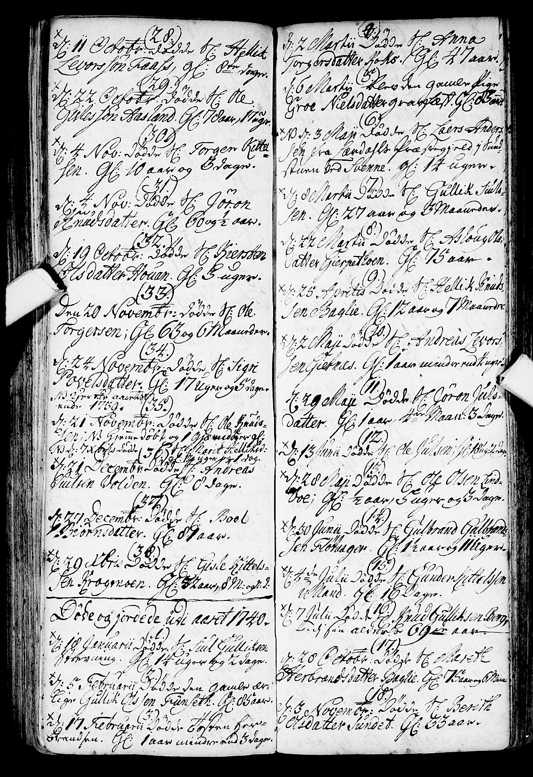 Flesberg kirkebøker, SAKO/A-18/F/Fa/L0002: Parish register (official) no. I 2, 1726-1747