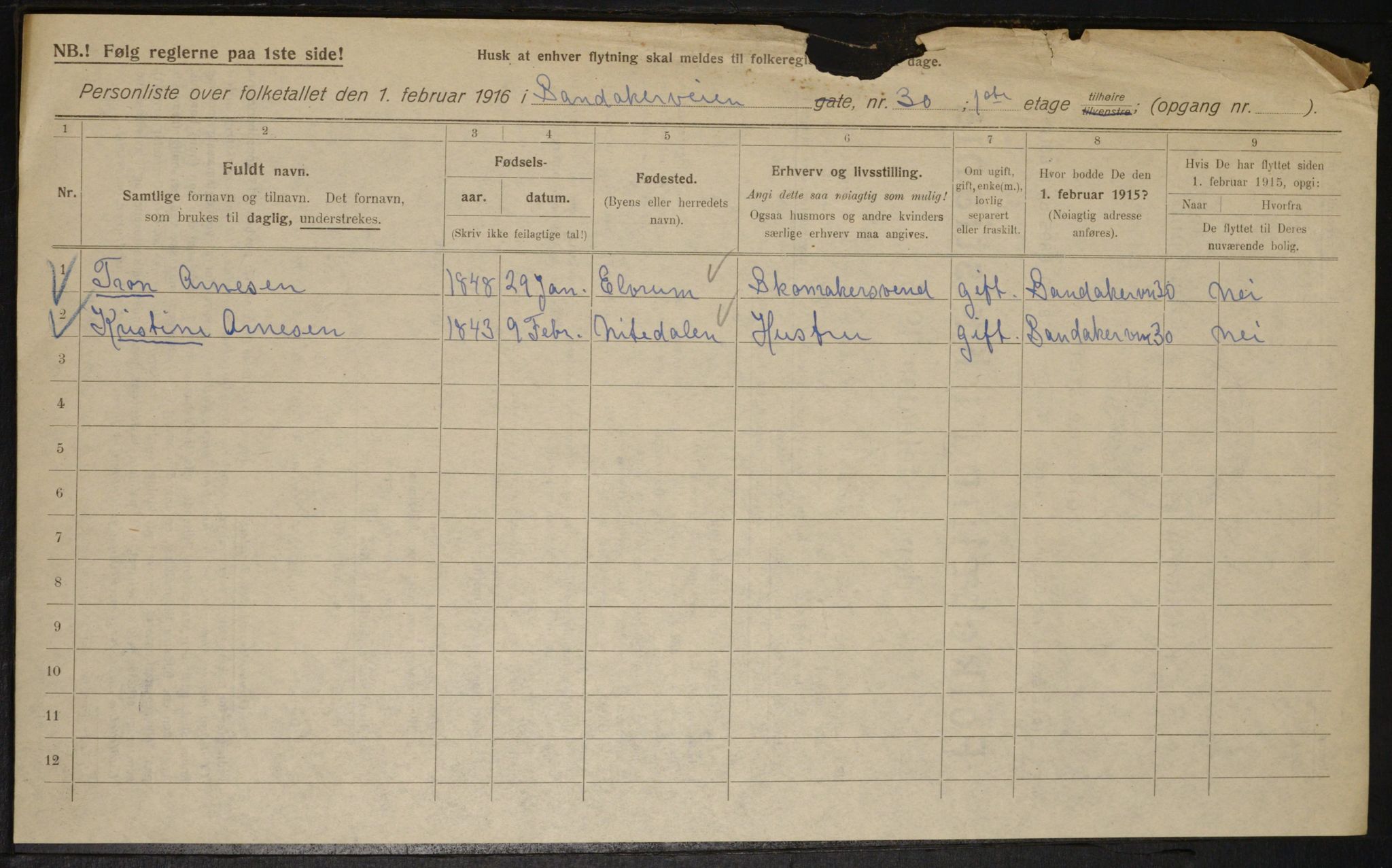 OBA, Municipal Census 1916 for Kristiania, 1916, p. 89243