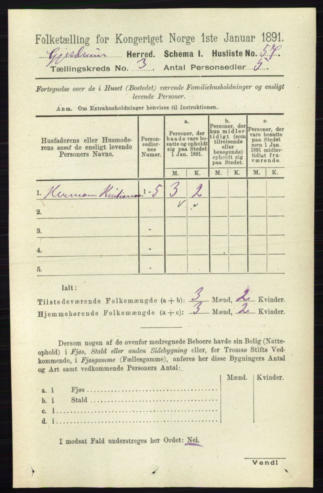 RA, 1891 census for 0234 Gjerdrum, 1891, p. 1217