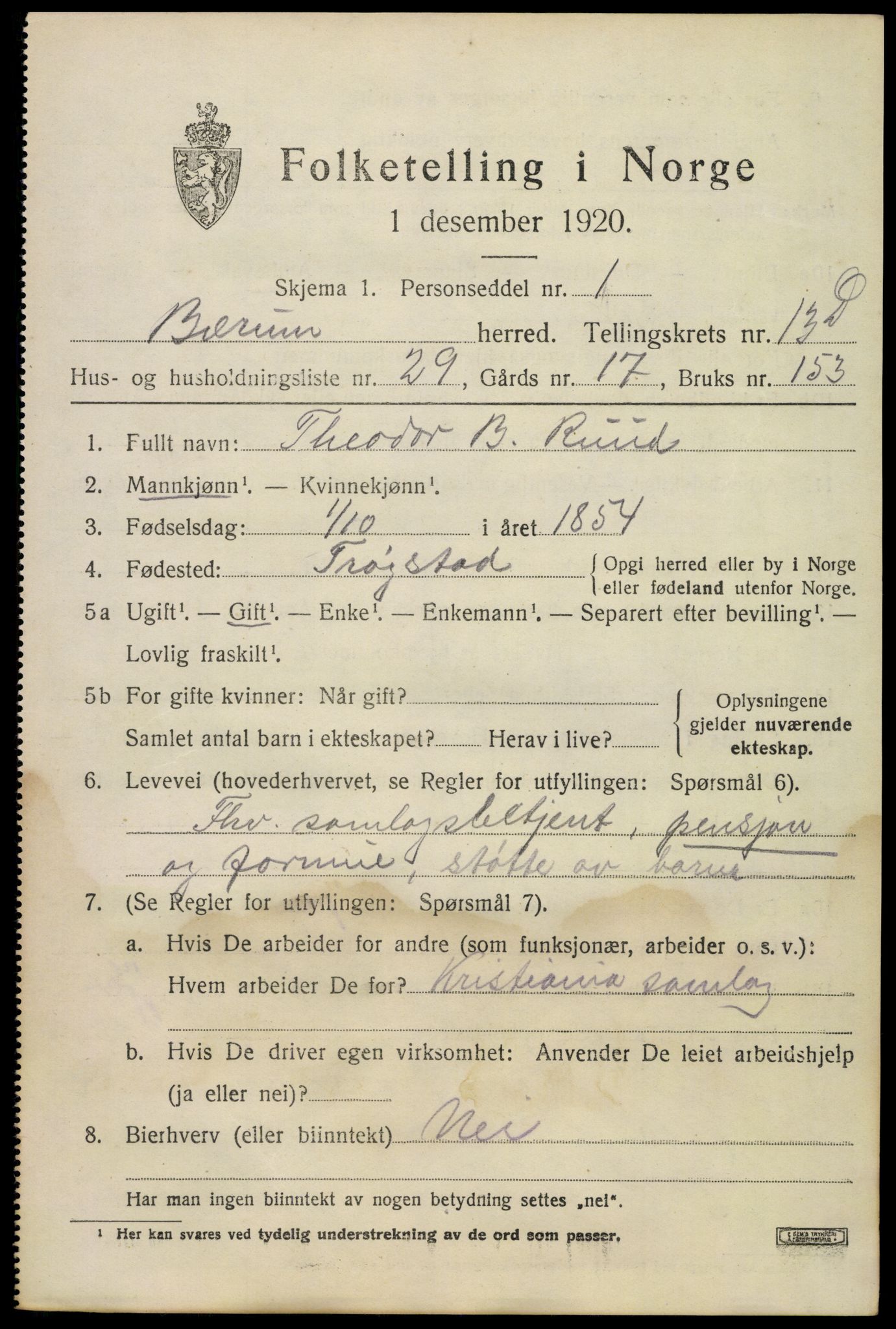 SAO, 1920 census for Bærum, 1920, p. 36772