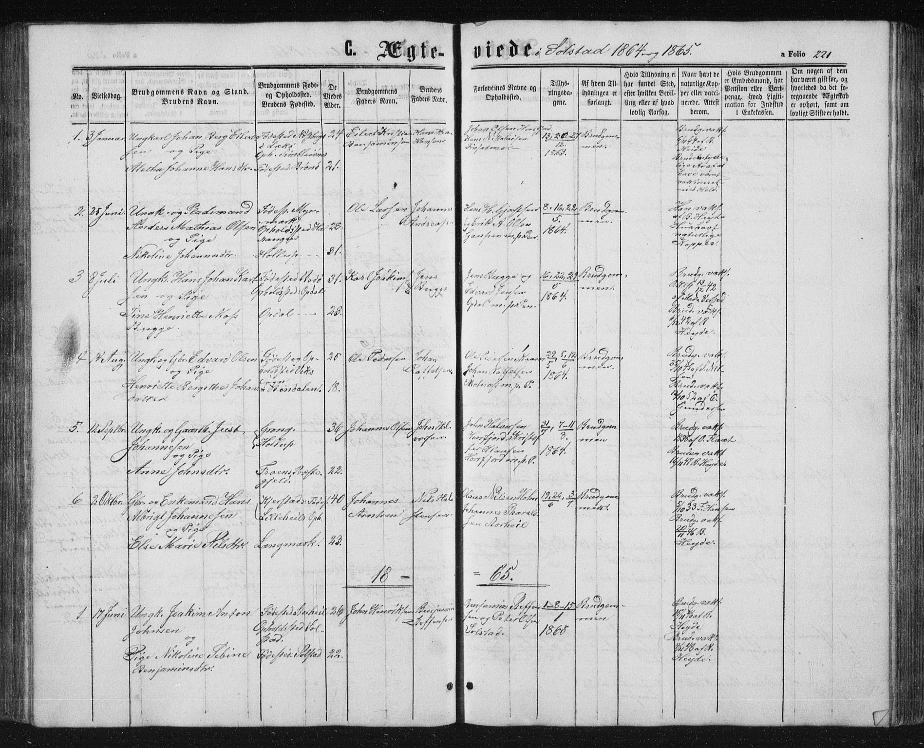 Ministerialprotokoller, klokkerbøker og fødselsregistre - Nordland, SAT/A-1459/810/L0159: Parish register (copy) no. 810C02 /2, 1863-1883, p. 221