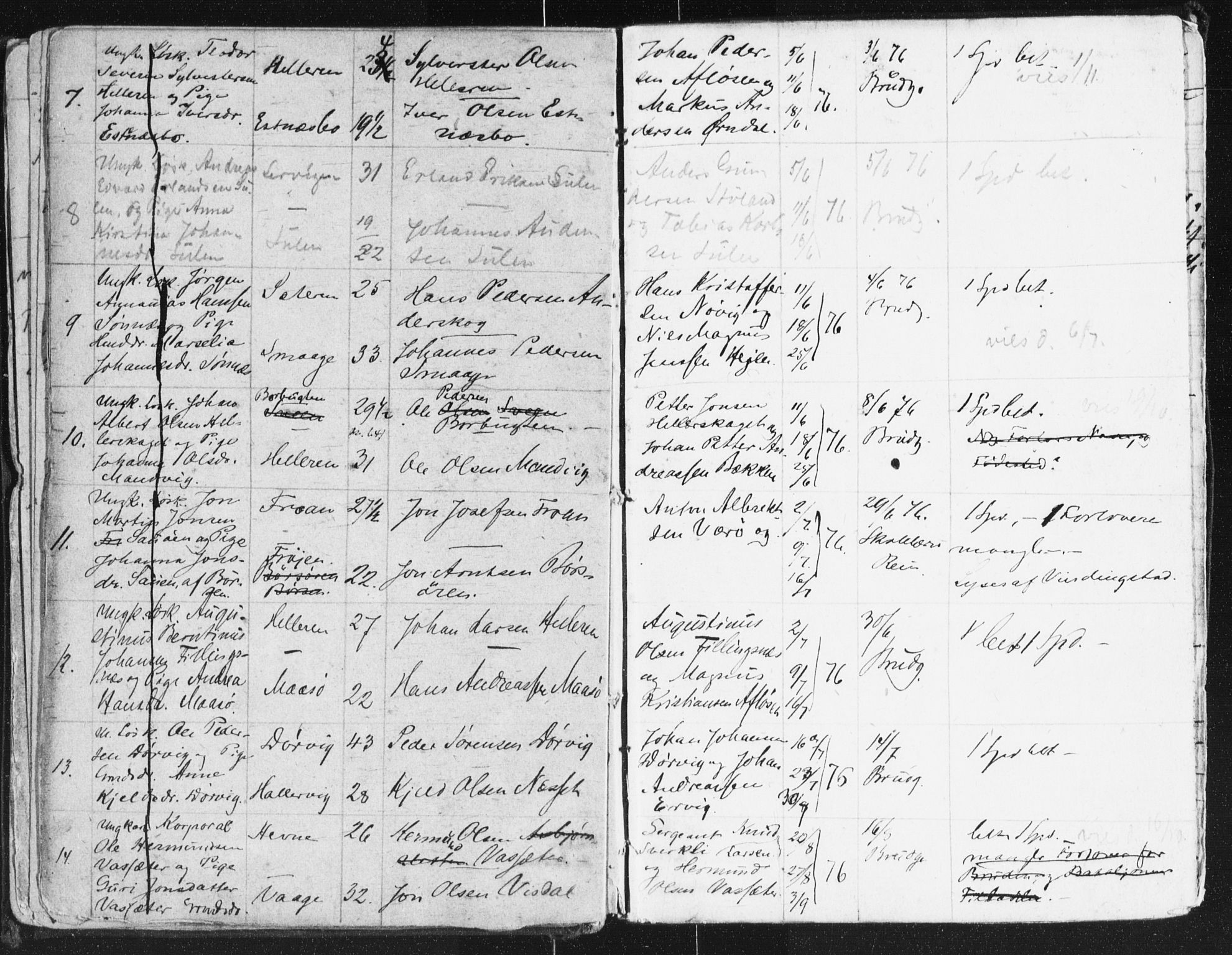 Frøya sokneprestkontor, AV/SAT-A-1116/1/I/I1/I1f/L0001: Banns register no. 640.I.1f.1, 1871-1880