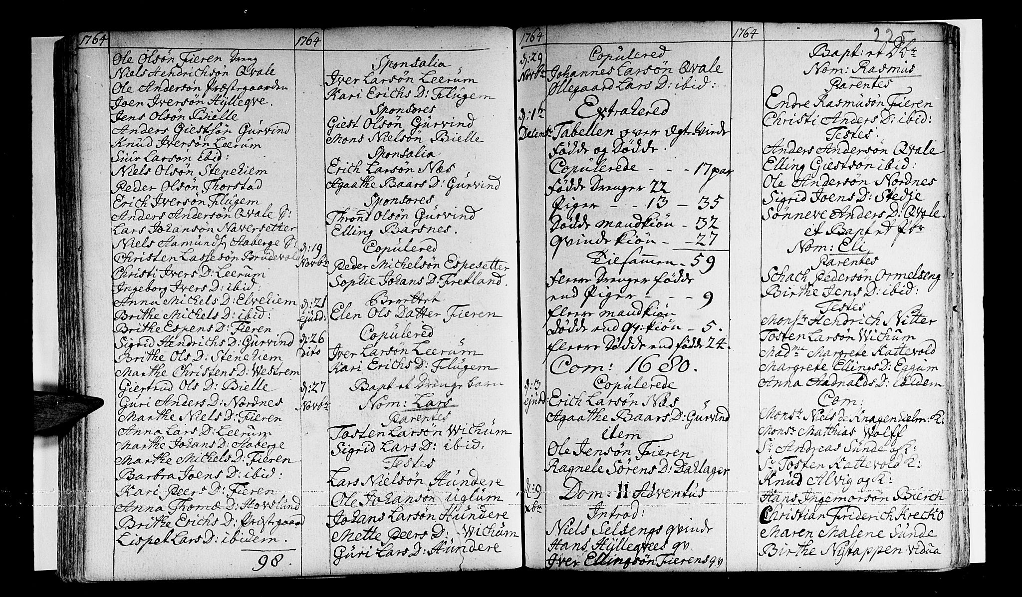 Sogndal sokneprestembete, AV/SAB-A-81301/H/Haa/Haaa/L0003: Parish register (official) no. A 3, 1747-1768, p. 225