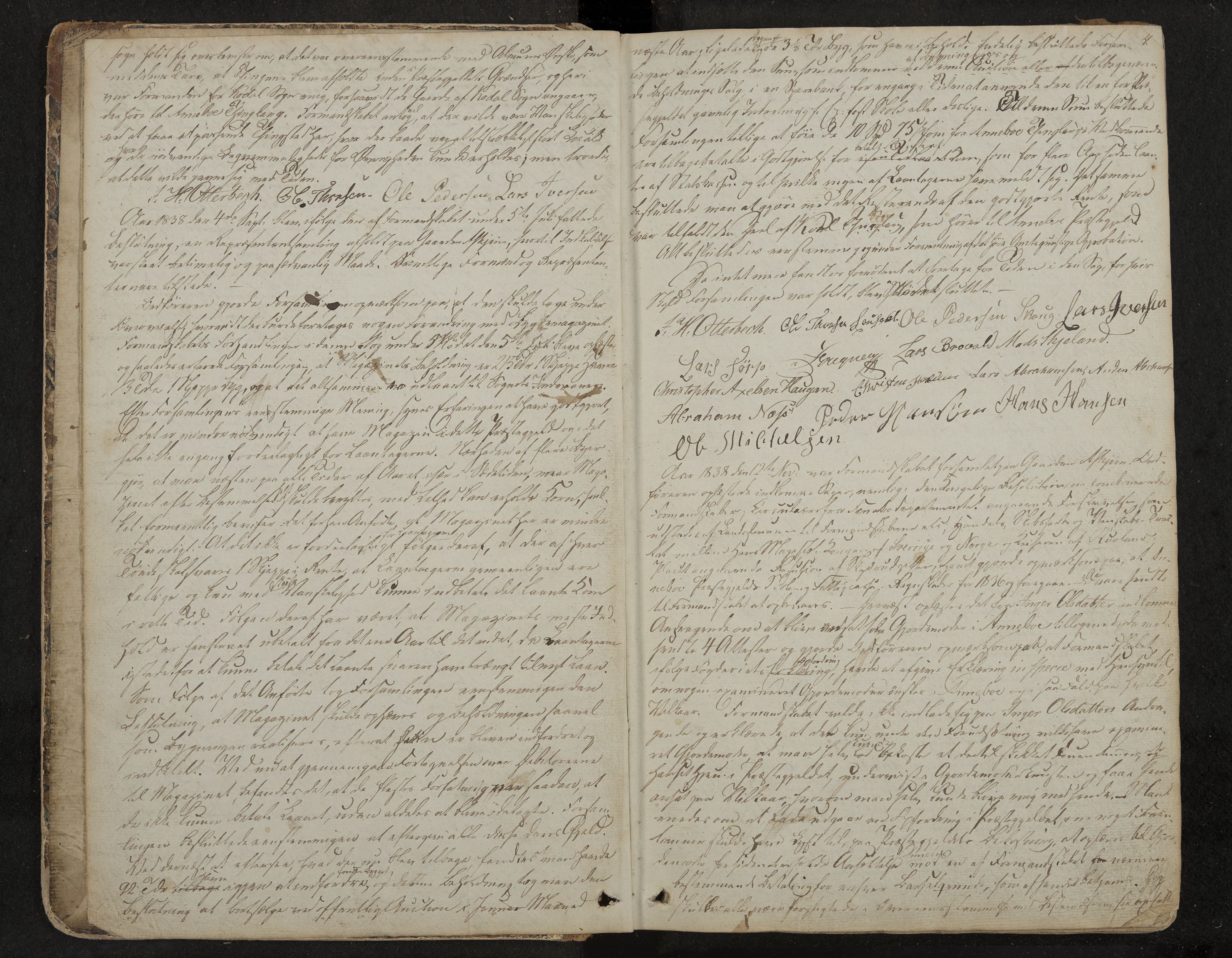 Andebu formannskap og sentraladministrasjon, IKAK/0719021-1/A/Aa/L0001: Møtebok med register, 1837-1869, p. 4