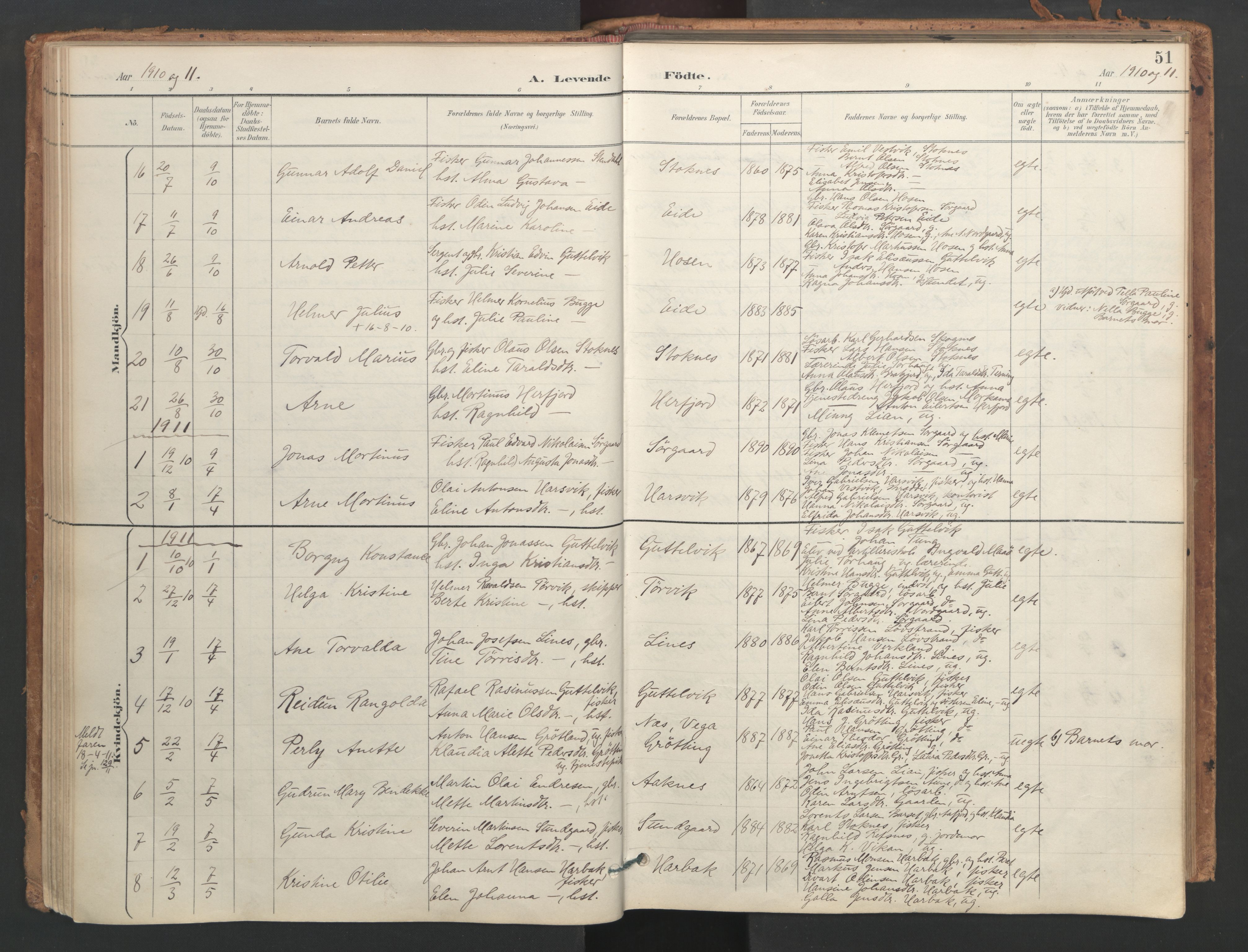 Ministerialprotokoller, klokkerbøker og fødselsregistre - Sør-Trøndelag, SAT/A-1456/656/L0693: Parish register (official) no. 656A02, 1894-1913, p. 51