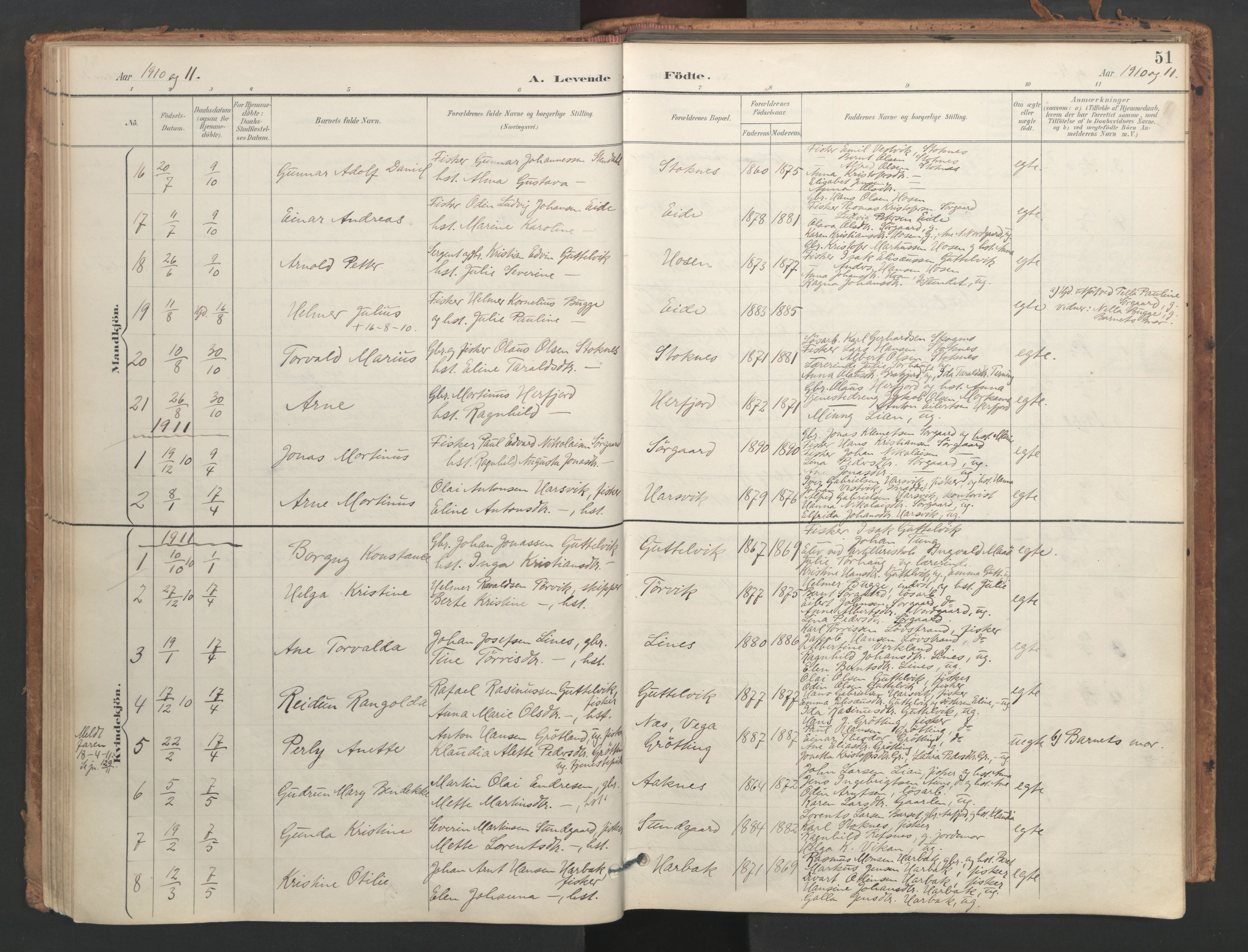 Ministerialprotokoller, klokkerbøker og fødselsregistre - Sør-Trøndelag, AV/SAT-A-1456/656/L0693: Parish register (official) no. 656A02, 1894-1913, p. 51