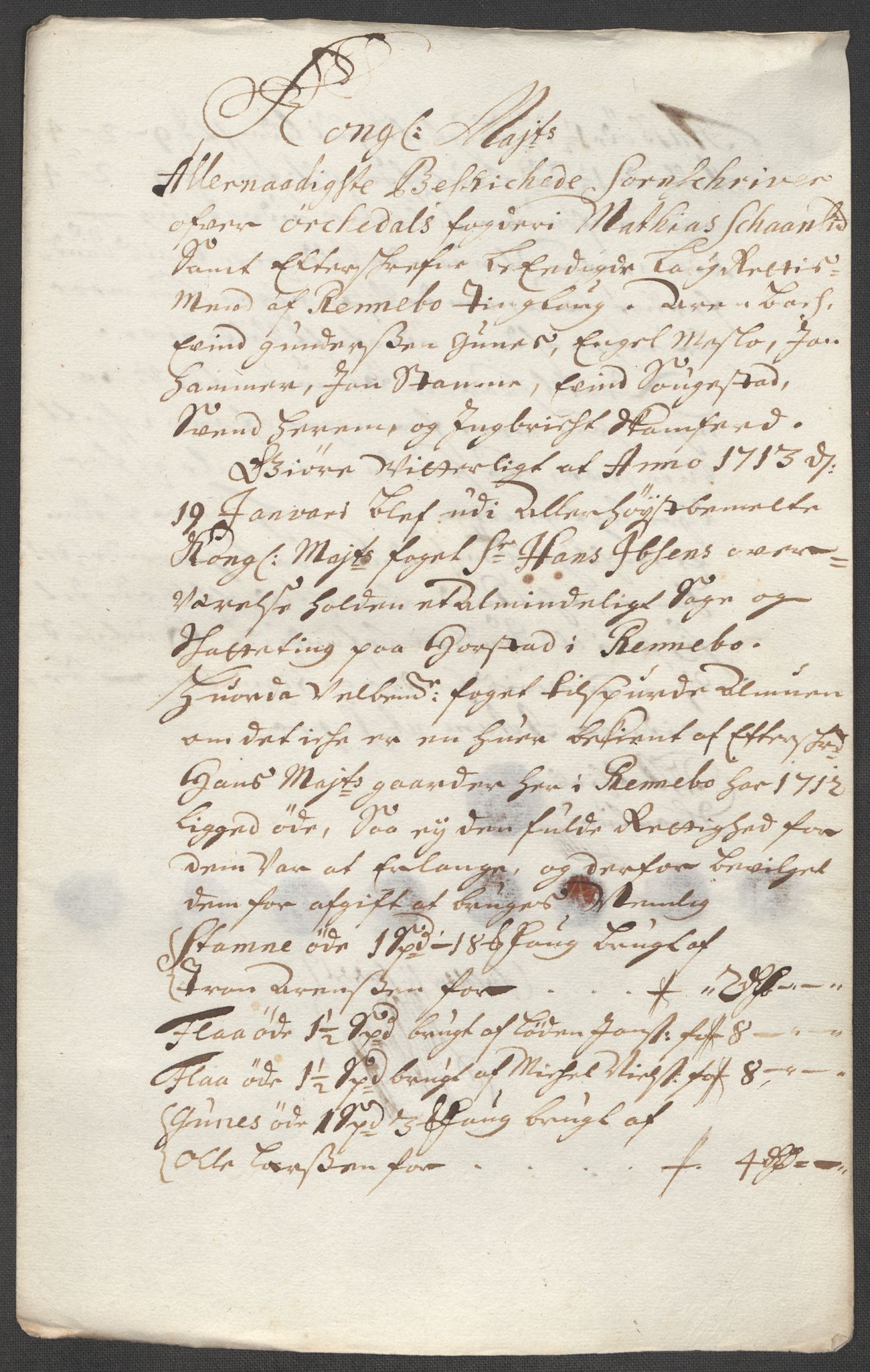 Rentekammeret inntil 1814, Reviderte regnskaper, Fogderegnskap, AV/RA-EA-4092/R60/L3963: Fogderegnskap Orkdal og Gauldal, 1712, p. 446