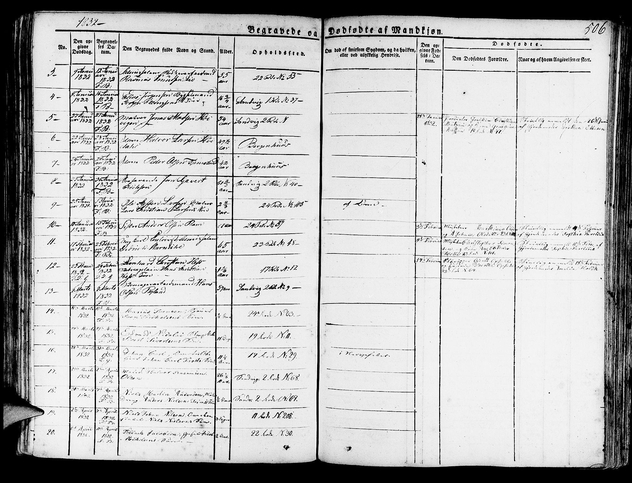 Korskirken sokneprestembete, SAB/A-76101/H/Haa/L0014: Parish register (official) no. A 14, 1823-1835, p. 506
