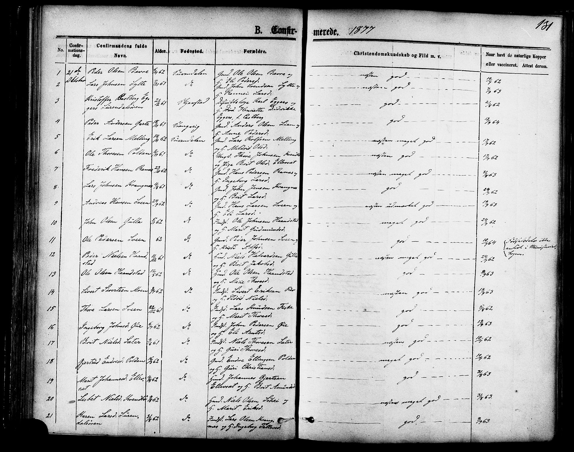 Ministerialprotokoller, klokkerbøker og fødselsregistre - Møre og Romsdal, SAT/A-1454/595/L1046: Parish register (official) no. 595A08, 1874-1884, p. 131
