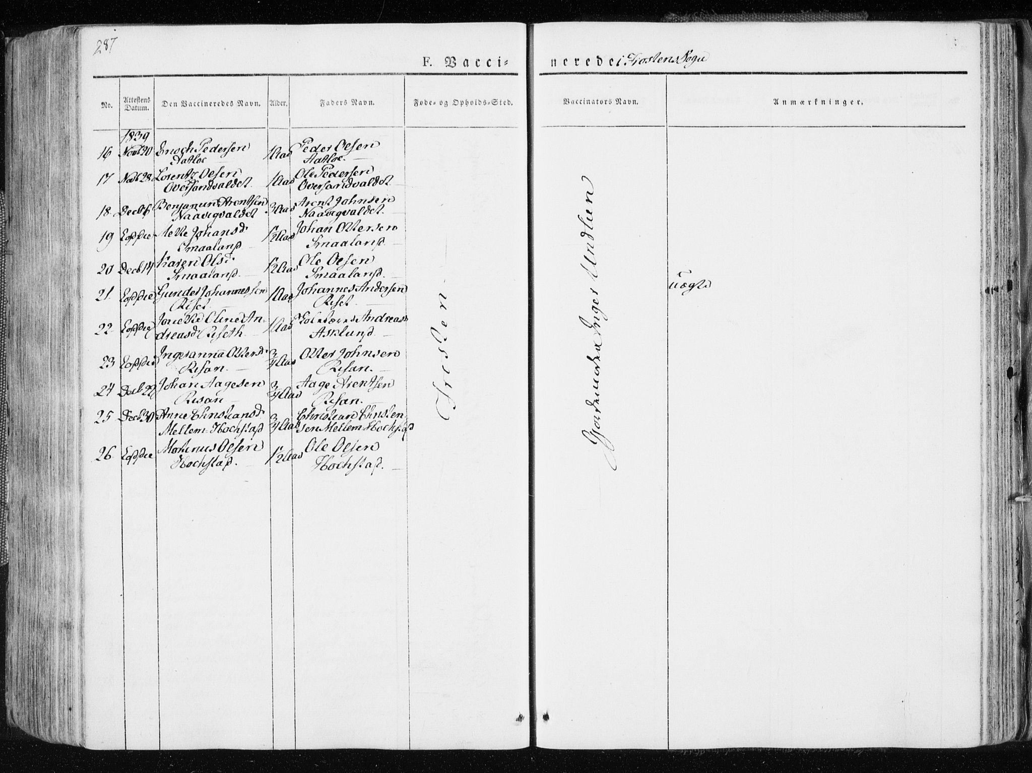 Ministerialprotokoller, klokkerbøker og fødselsregistre - Nord-Trøndelag, SAT/A-1458/713/L0114: Parish register (official) no. 713A05, 1827-1839, p. 287