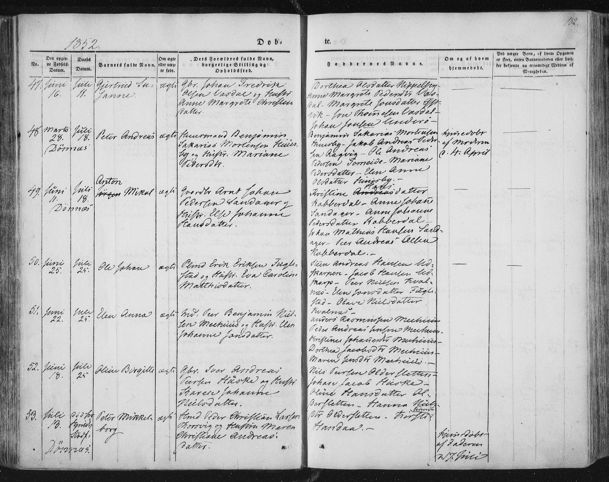 Ministerialprotokoller, klokkerbøker og fødselsregistre - Nordland, AV/SAT-A-1459/838/L0549: Parish register (official) no. 838A07, 1840-1854, p. 152