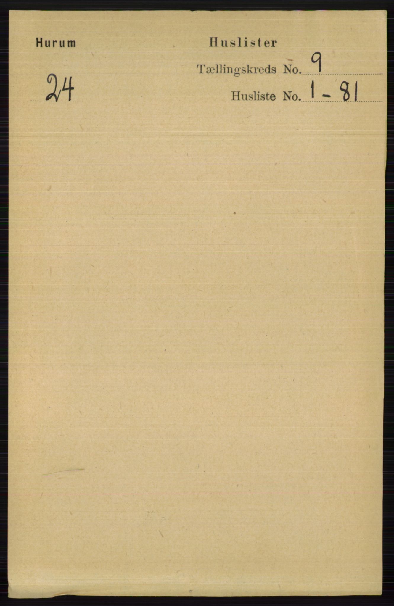 RA, 1891 census for 0628 Hurum, 1891, p. 2727