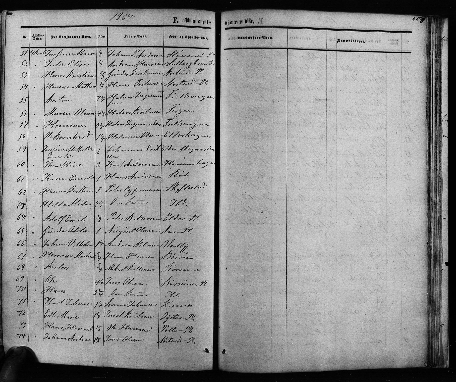 Ås prestekontor Kirkebøker, AV/SAO-A-10894/F/Fa/L0007: Parish register (official) no. I 7, 1854-1870, p. 453