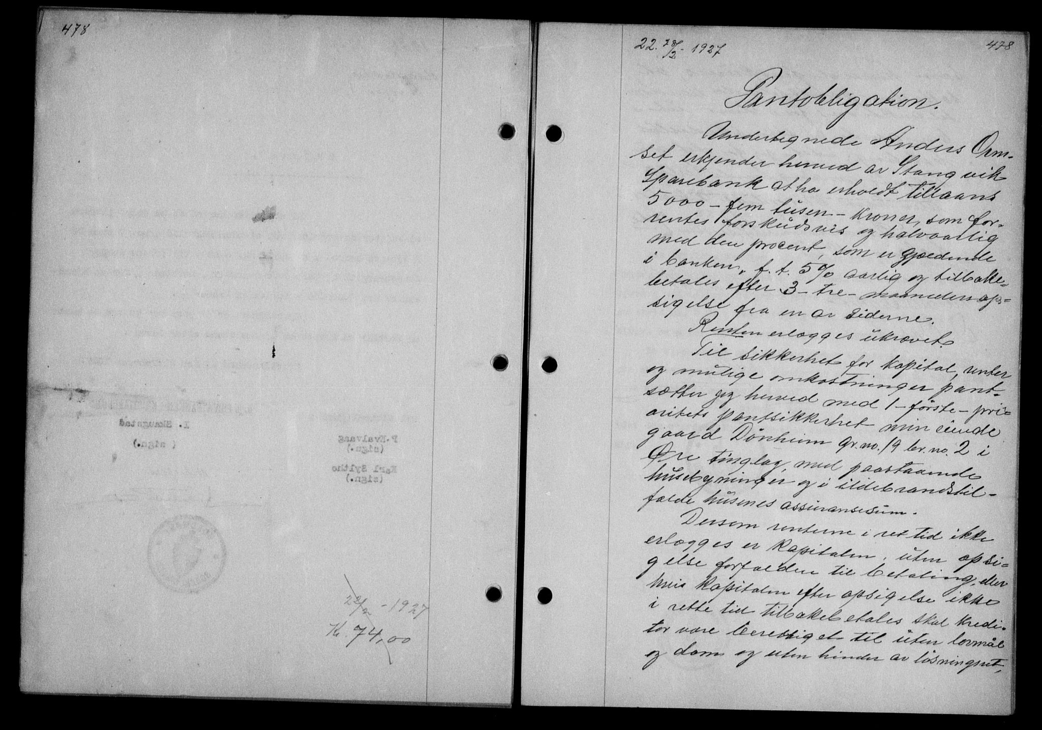 Nordmøre sorenskriveri, AV/SAT-A-4132/1/2/2Ca/L0061: Mortgage book no. 51, 1926-1927, Deed date: 28.02.1927