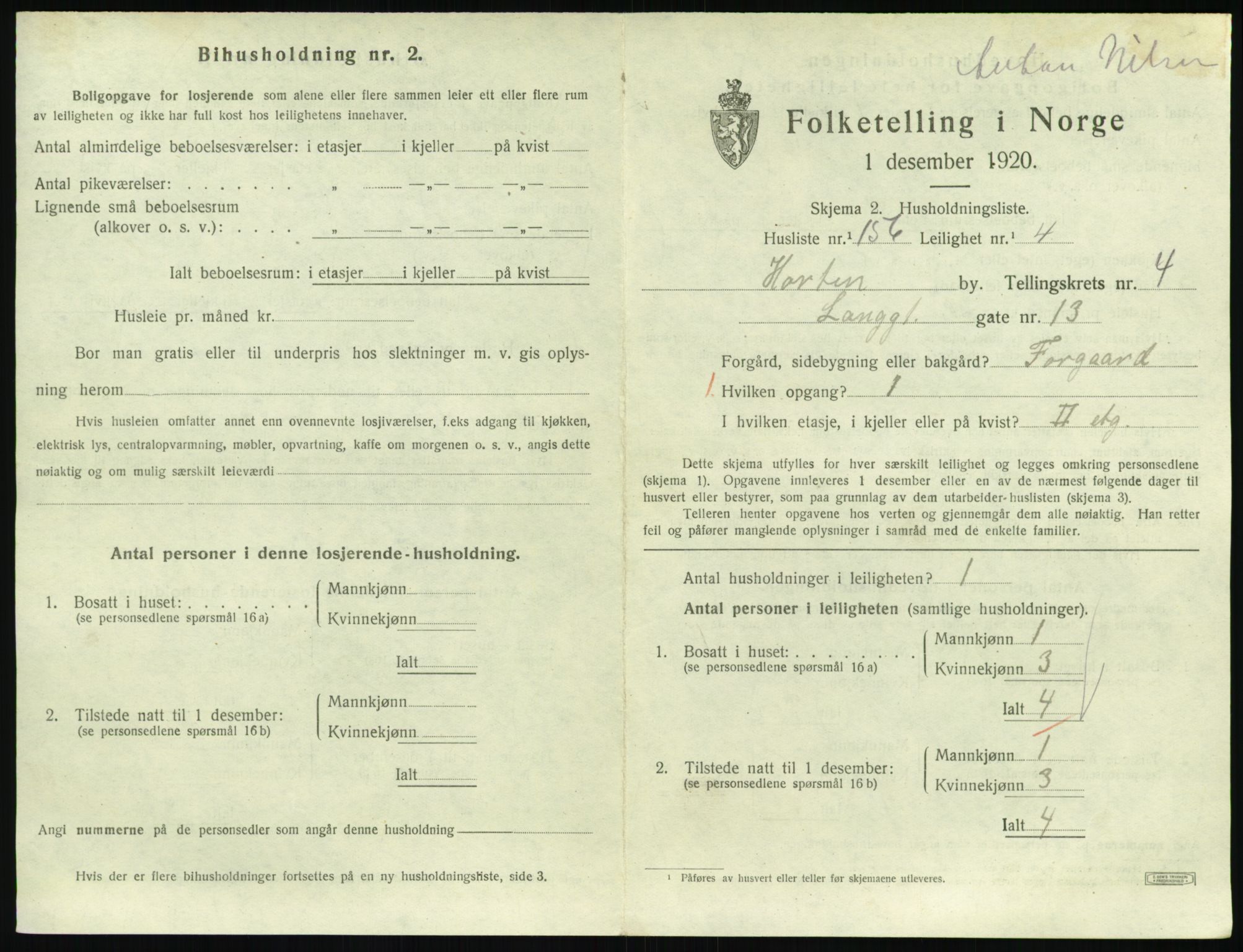 SAKO, 1920 census for Horten, 1920, p. 5613