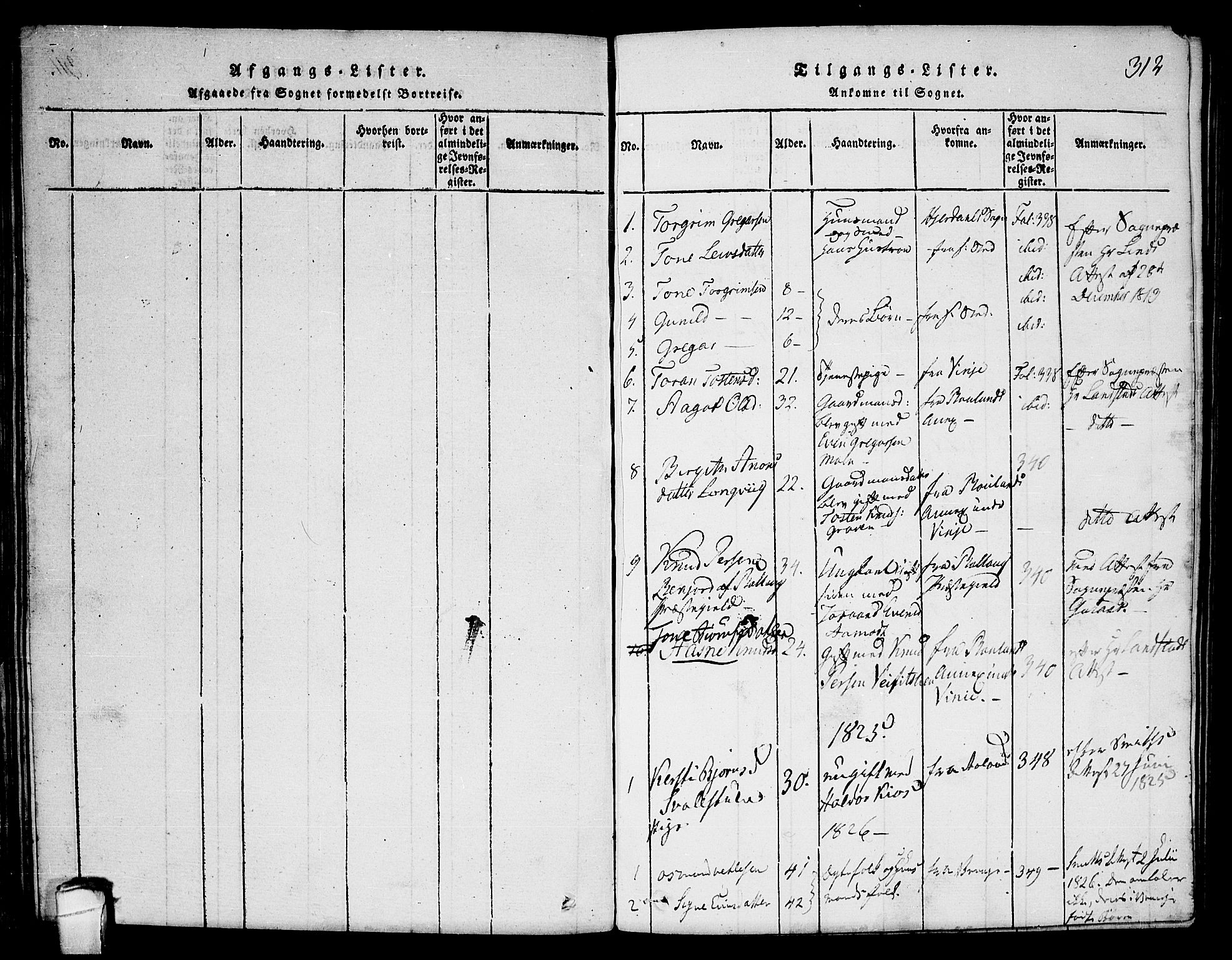 Seljord kirkebøker, SAKO/A-20/F/Fc/L0001: Parish register (official) no. III 1, 1815-1831, p. 312