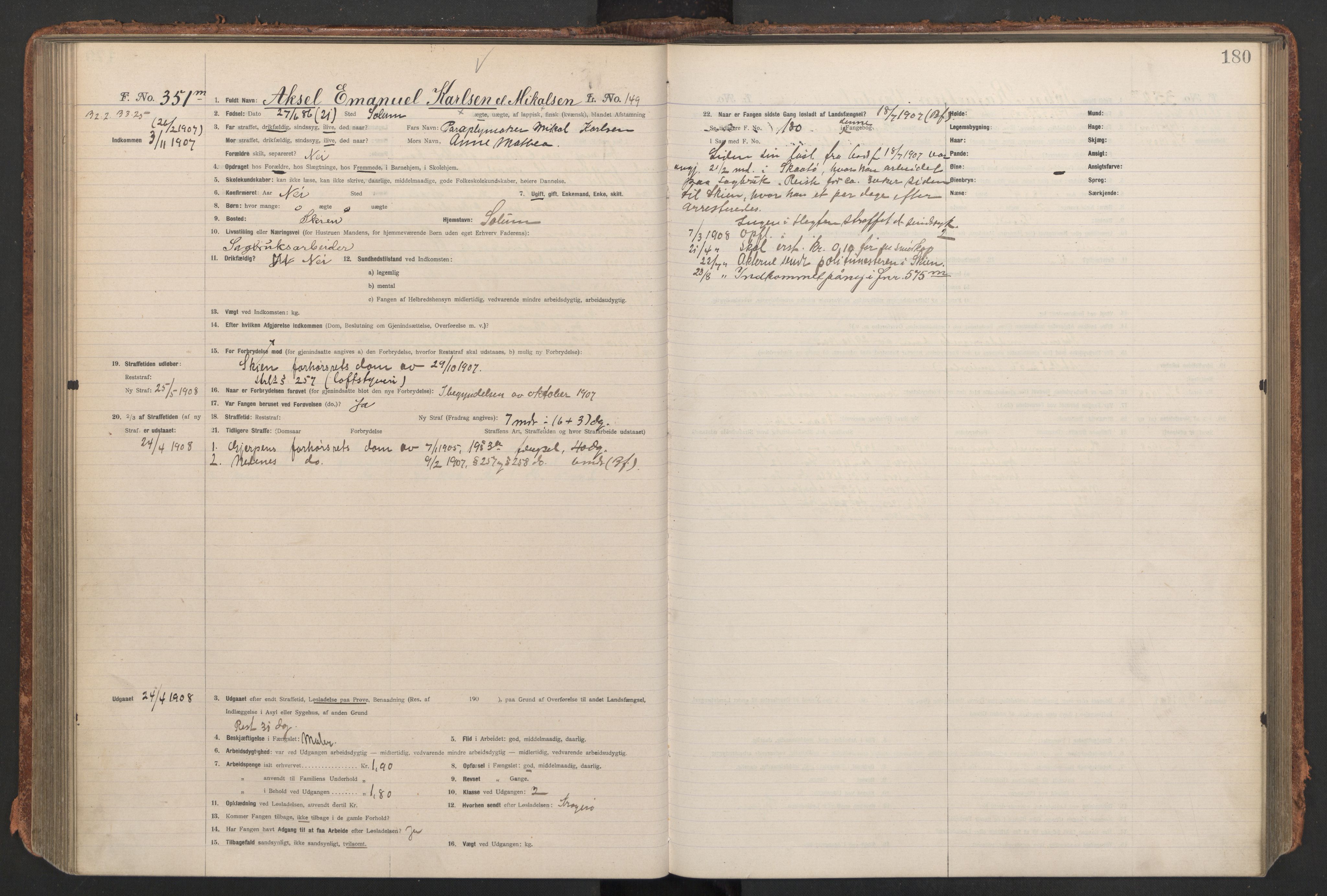 Botsfengslet, AV/RA-S-1539/D/Db/Dbb/L0041: 172m - 530m, 1907-1908, p. 180