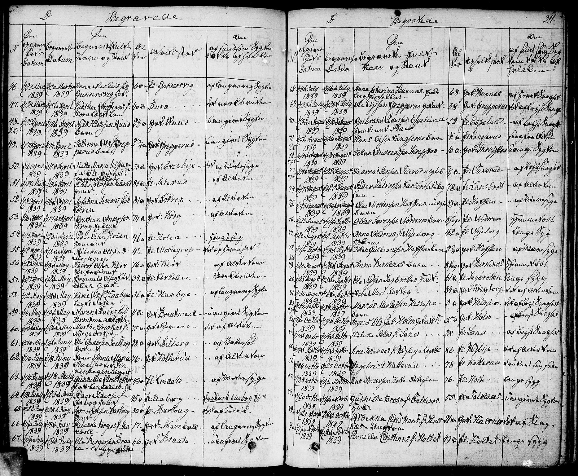 Høland prestekontor Kirkebøker, SAO/A-10346a/F/Fa/L0008: Parish register (official) no. I 8, 1827-1845, p. 311