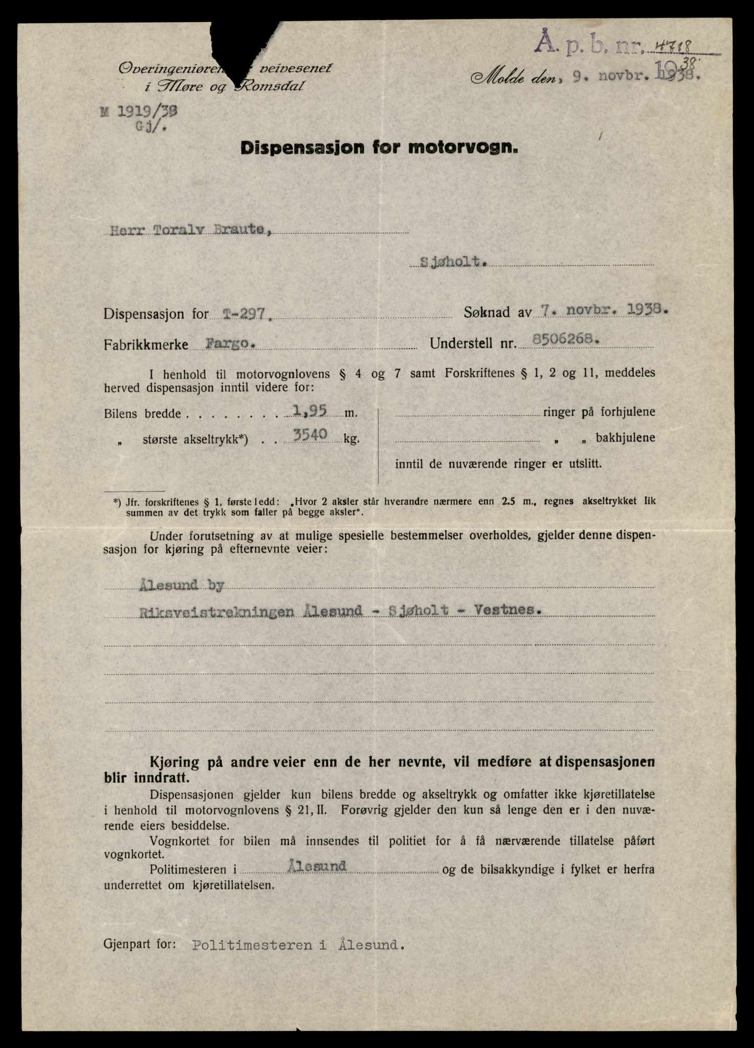 Møre og Romsdal vegkontor - Ålesund trafikkstasjon, AV/SAT-A-4099/F/Fe/L0035: Registreringskort for kjøretøy T 12653 - T 12829, 1927-1998, p. 705