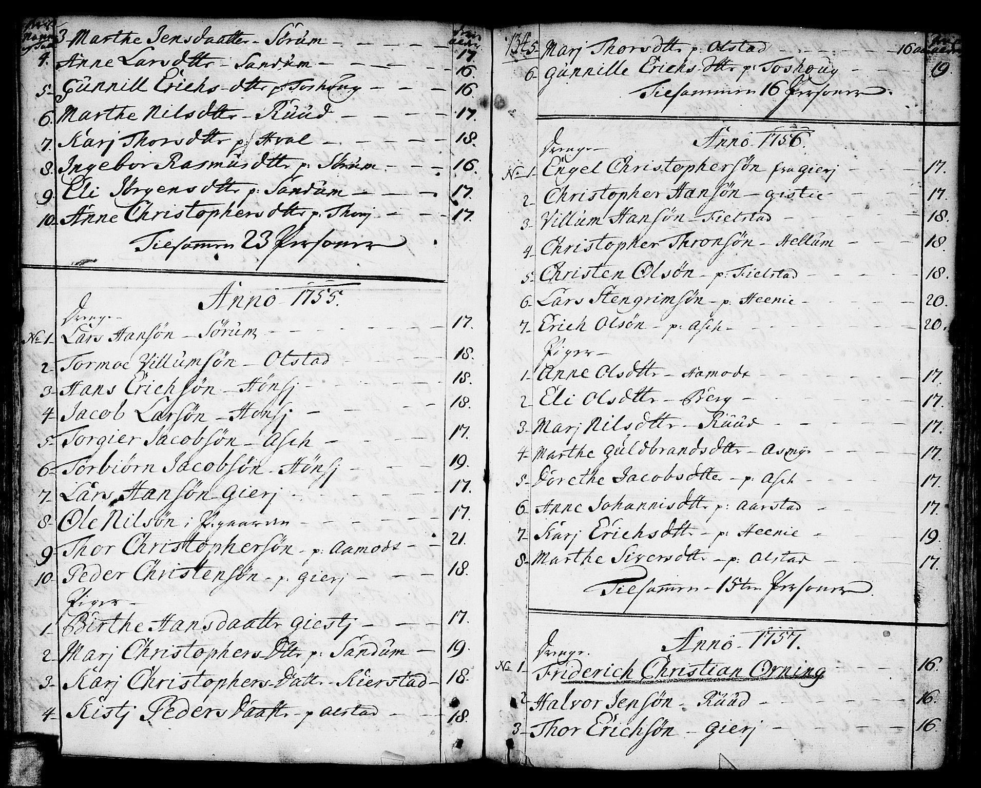 Gjerdrum prestekontor Kirkebøker, AV/SAO-A-10412b/F/Fa/L0002: Parish register (official) no. I 2, 1737-1797, p. 134