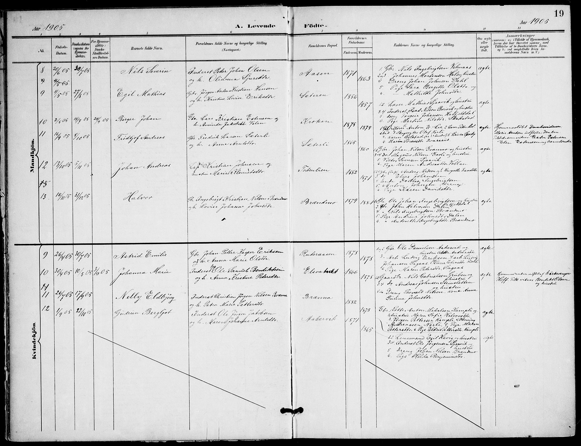 Ministerialprotokoller, klokkerbøker og fødselsregistre - Nordland, AV/SAT-A-1459/823/L0326: Parish register (official) no. 823A03, 1899-1919, p. 19