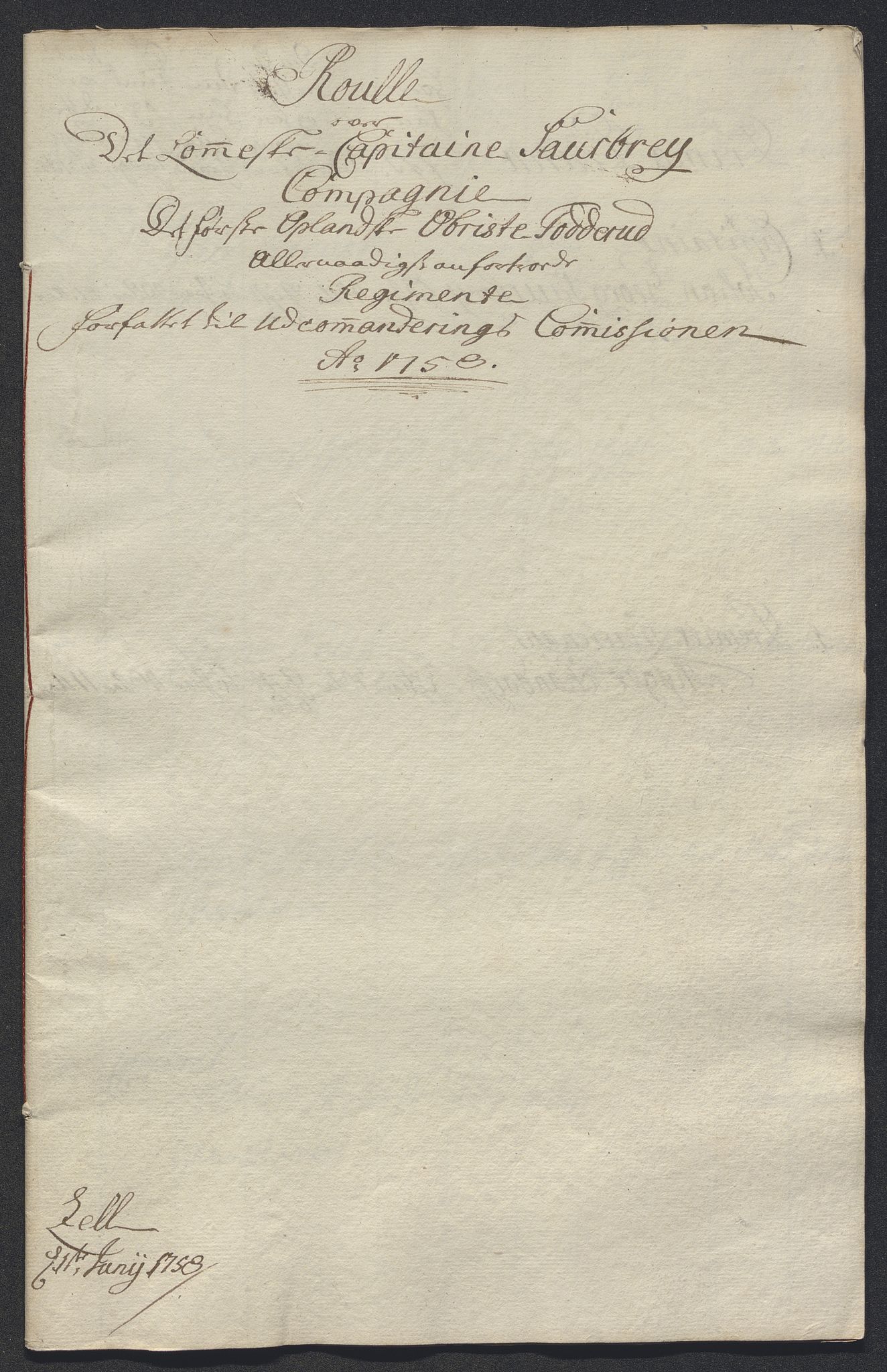 Kommanderende general (KG I) med Det norske krigsdirektorium, AV/RA-EA-5419/E/Ec/L0021: Ruller over nedkommanderte mannskap, 1758-1762, p. 187