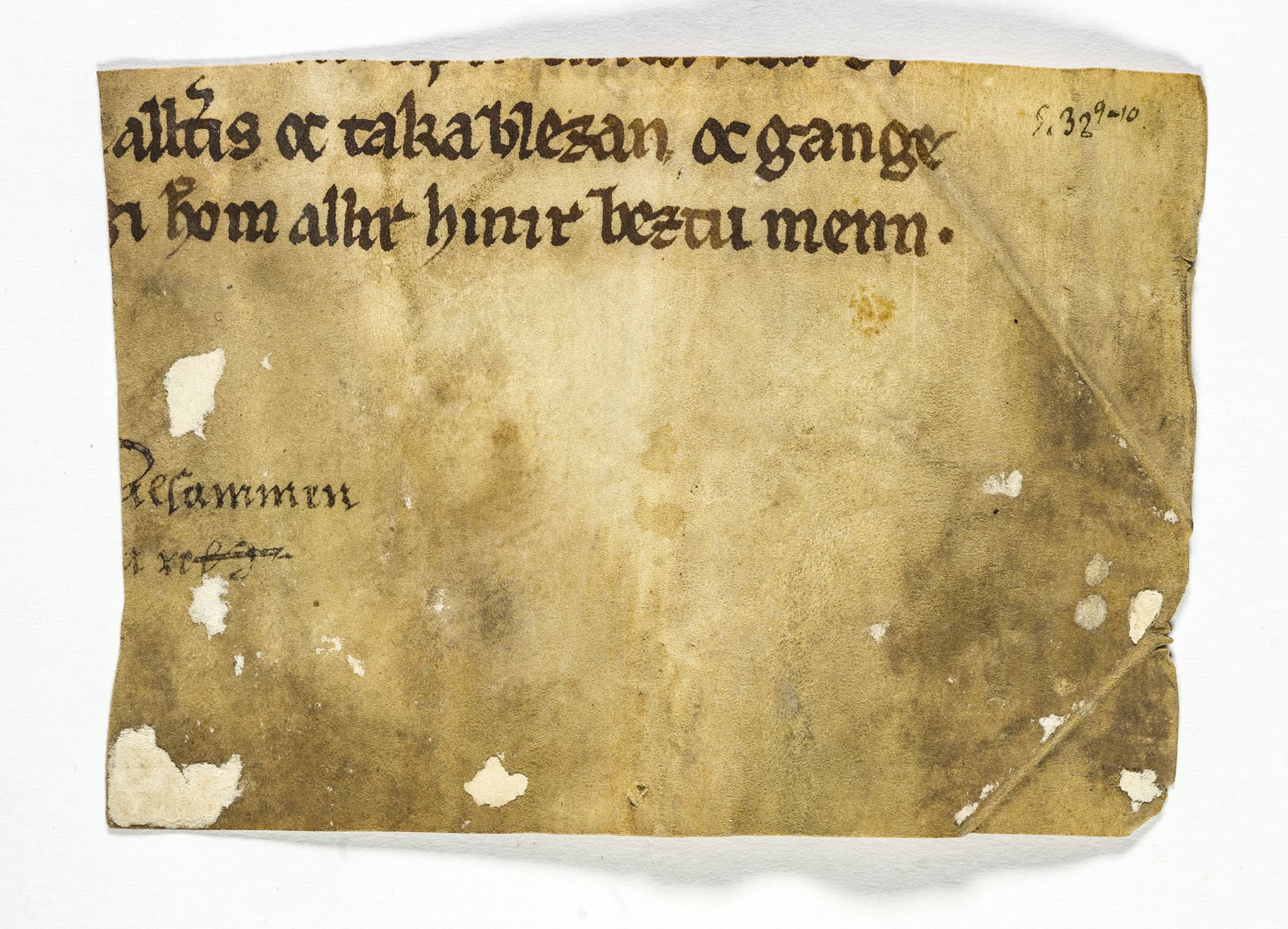 Riksarkivets diplomsamling, AV/RA-EA-5965/F26/L0003: Norrøne membranfragmenter bestand 11-30, 1100-1536, p. 72