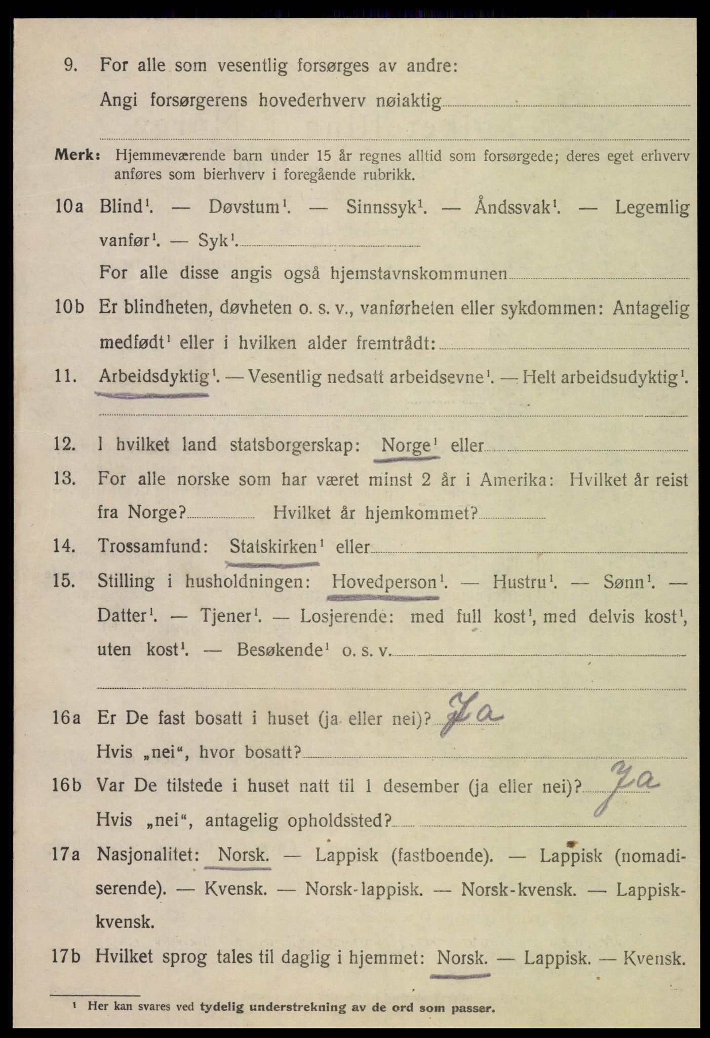 SAT, 1920 census for Verdal, 1920, p. 14832