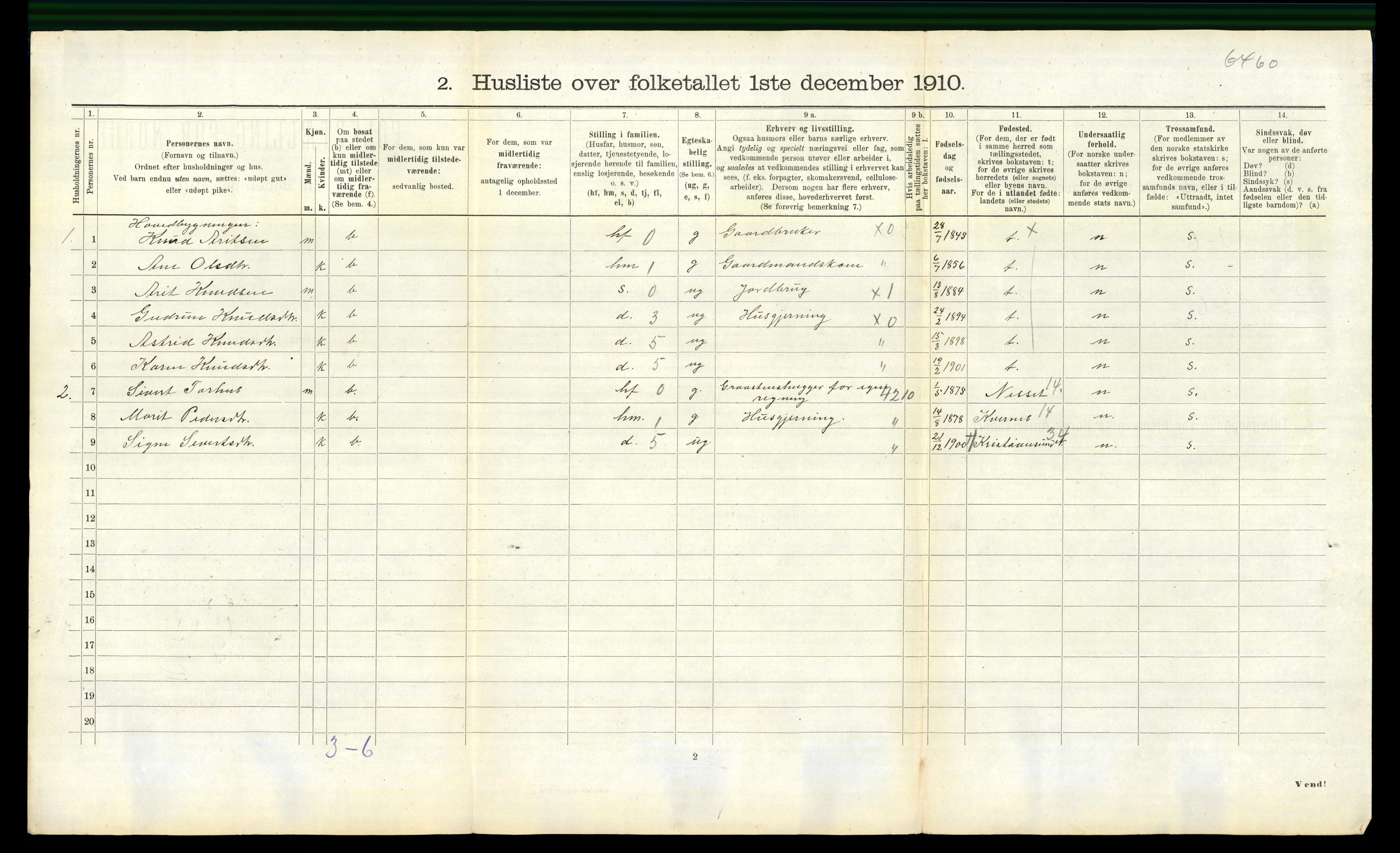 RA, 1910 census for Veøy, 1910, p. 165