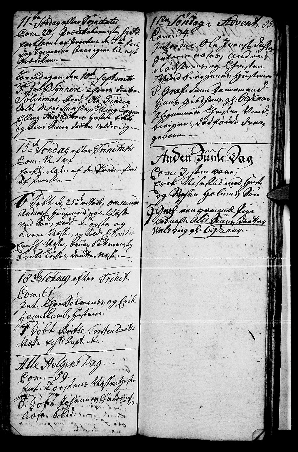 Vik sokneprestembete, SAB/A-81501: Parish register (official) no. A 1 /2, 1727-1739, p. 85