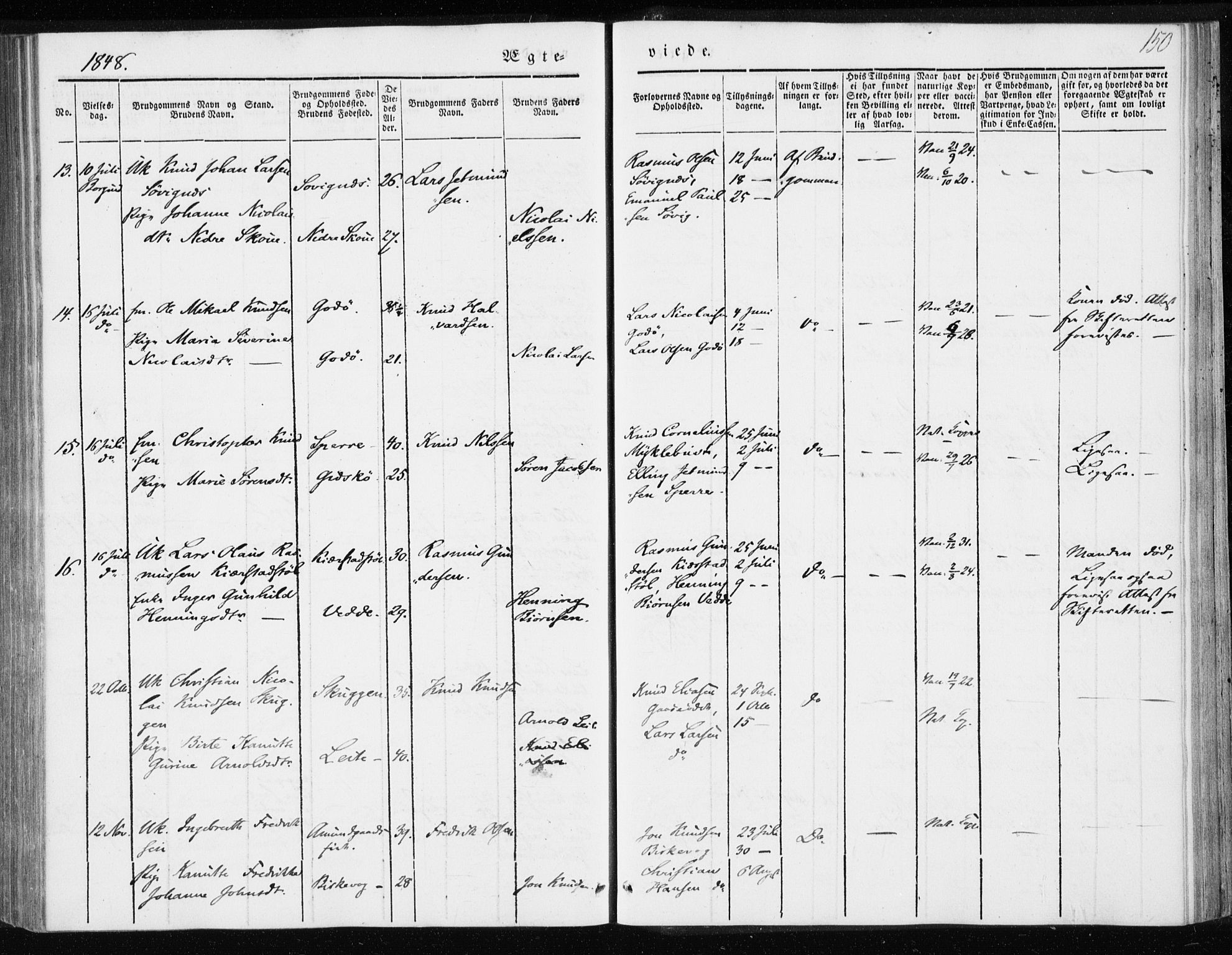 Ministerialprotokoller, klokkerbøker og fødselsregistre - Møre og Romsdal, AV/SAT-A-1454/528/L0415: Curate's parish register no. 528B03, 1843-1852, p. 150