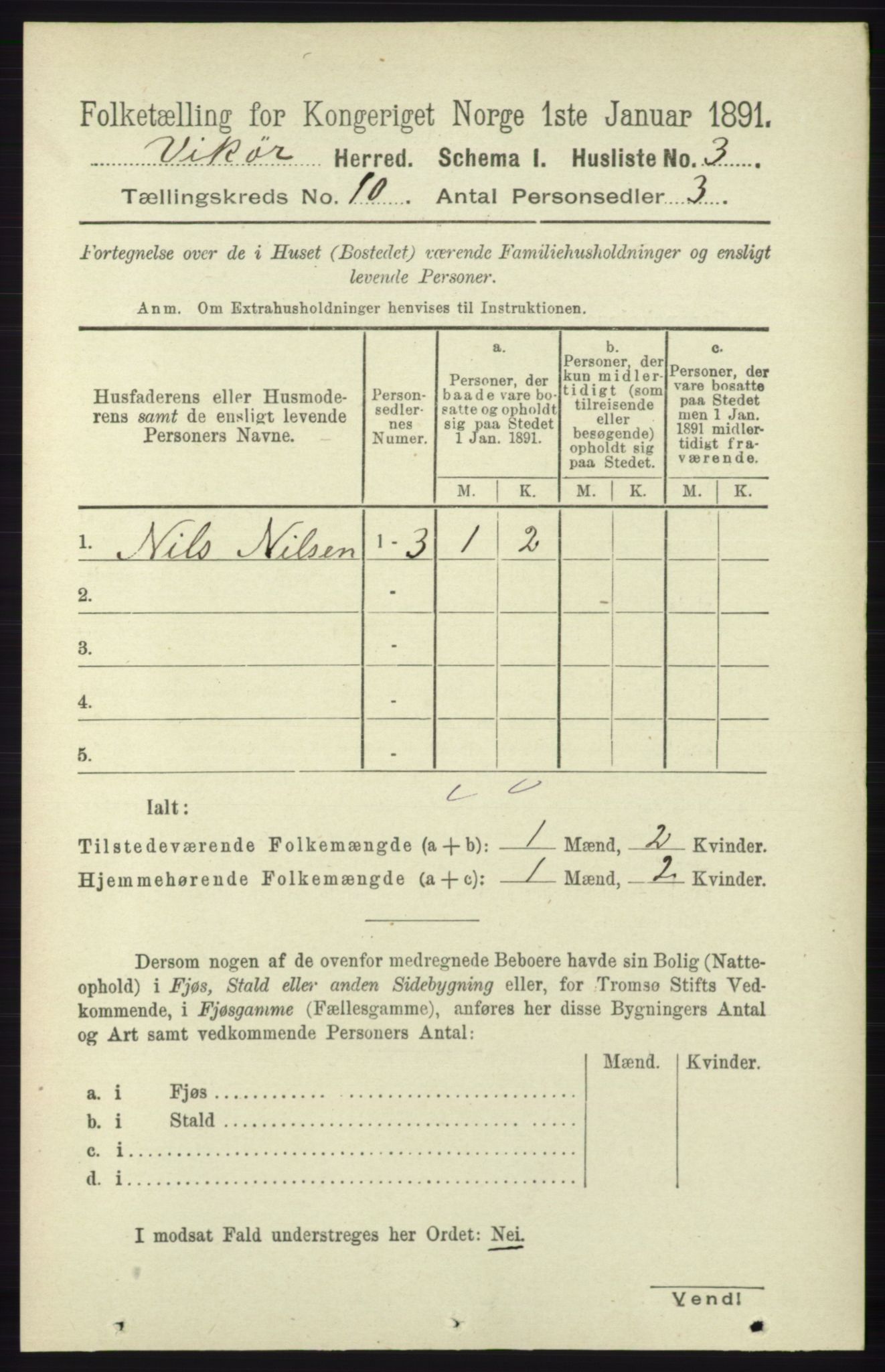 RA, 1891 census for 1238 Vikør, 1891, p. 2904