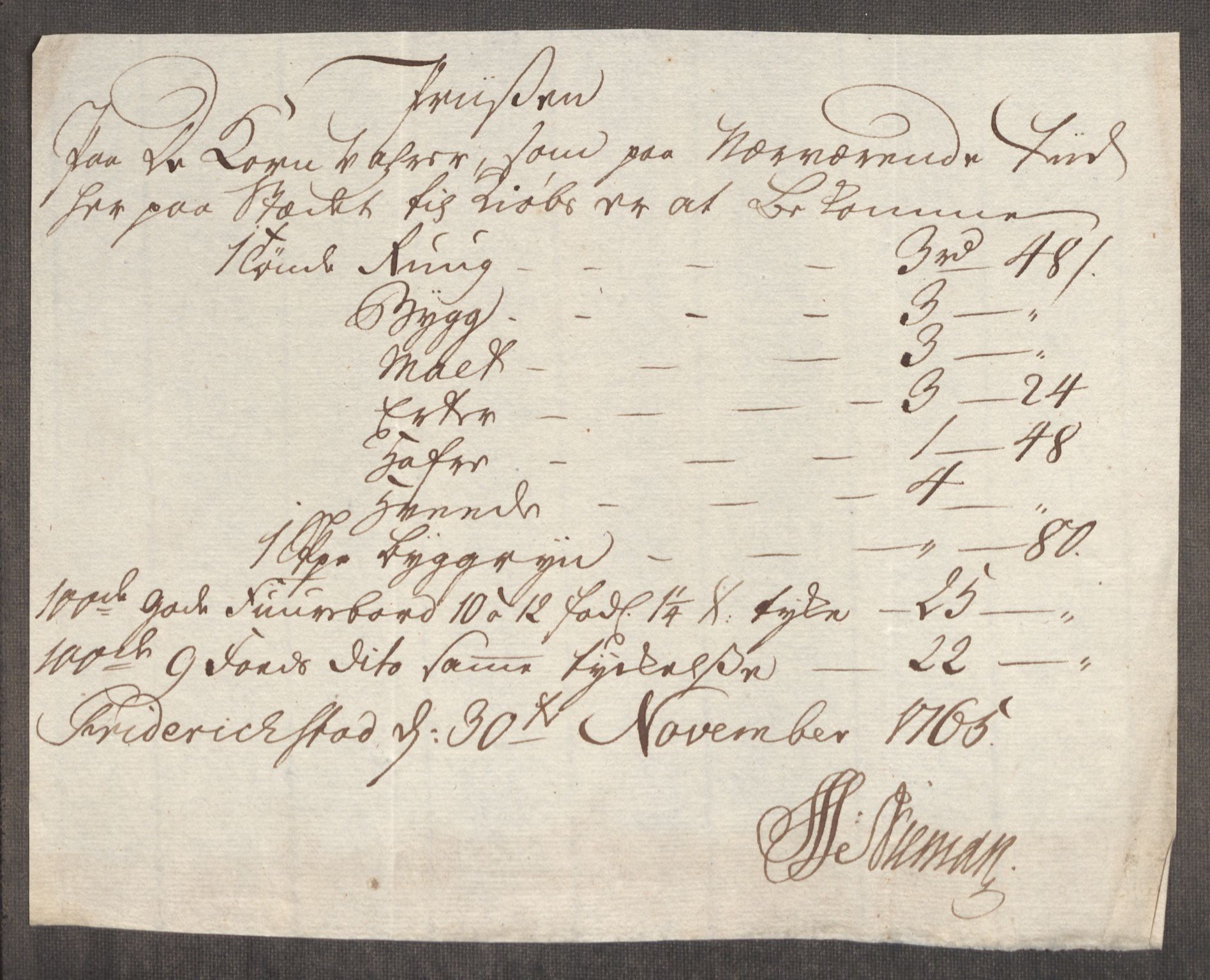 Rentekammeret inntil 1814, Realistisk ordnet avdeling, AV/RA-EA-4070/Oe/L0008: [Ø1]: Priskuranter, 1764-1768, p. 300