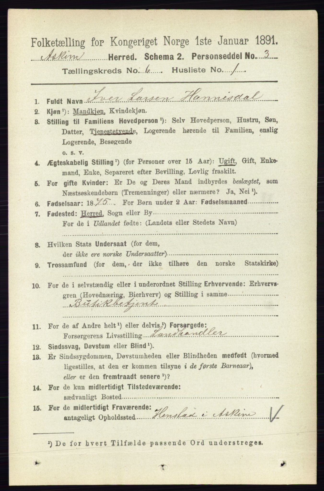 RA, 1891 census for 0124 Askim, 1891, p. 779